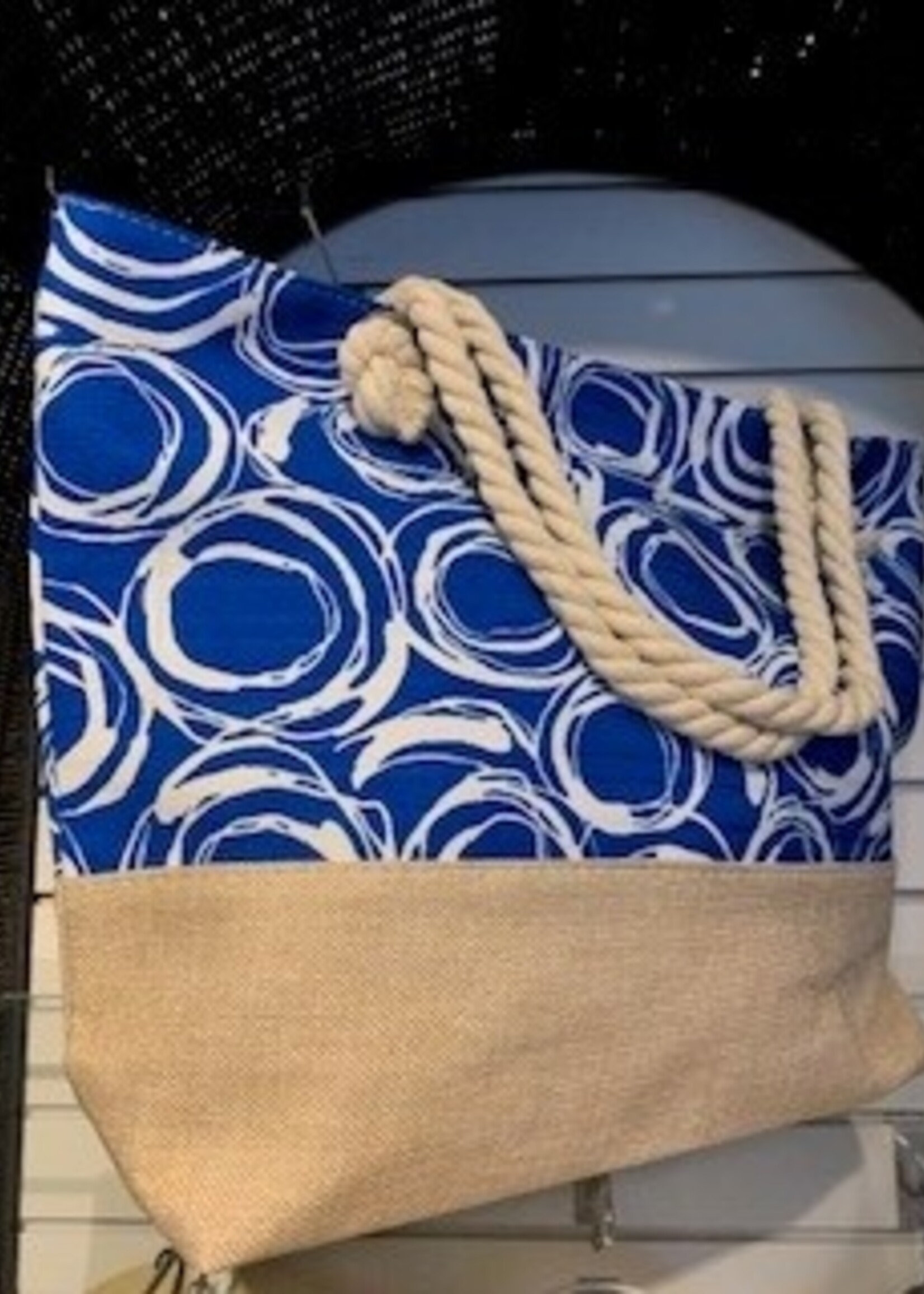 Picabo Mode Gabby II Summer Beach Bag * Navy & White