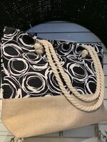 Gabby II Summer Beach Bag * Black & White