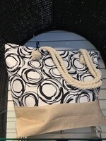 Gabby II Summer Beach Bag * White & Black