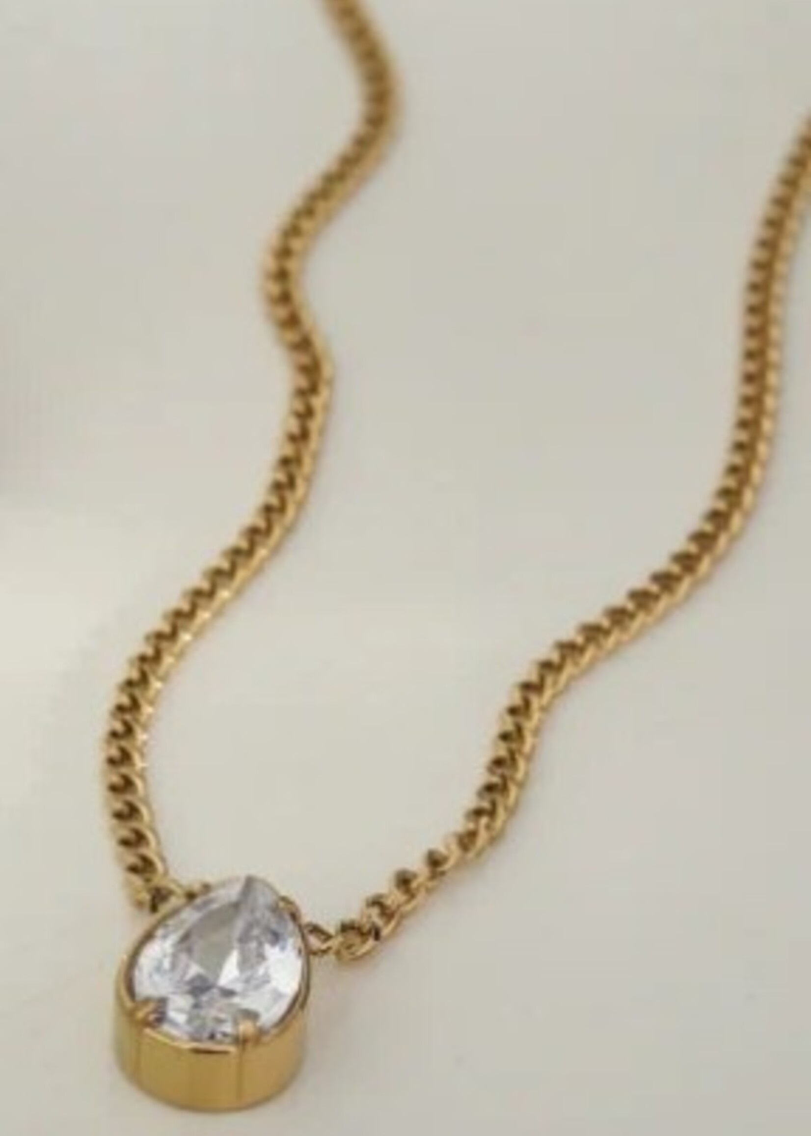 Hackney Nine/Dye Cast Twyla Gold Necklace w/Triple A Zirconia