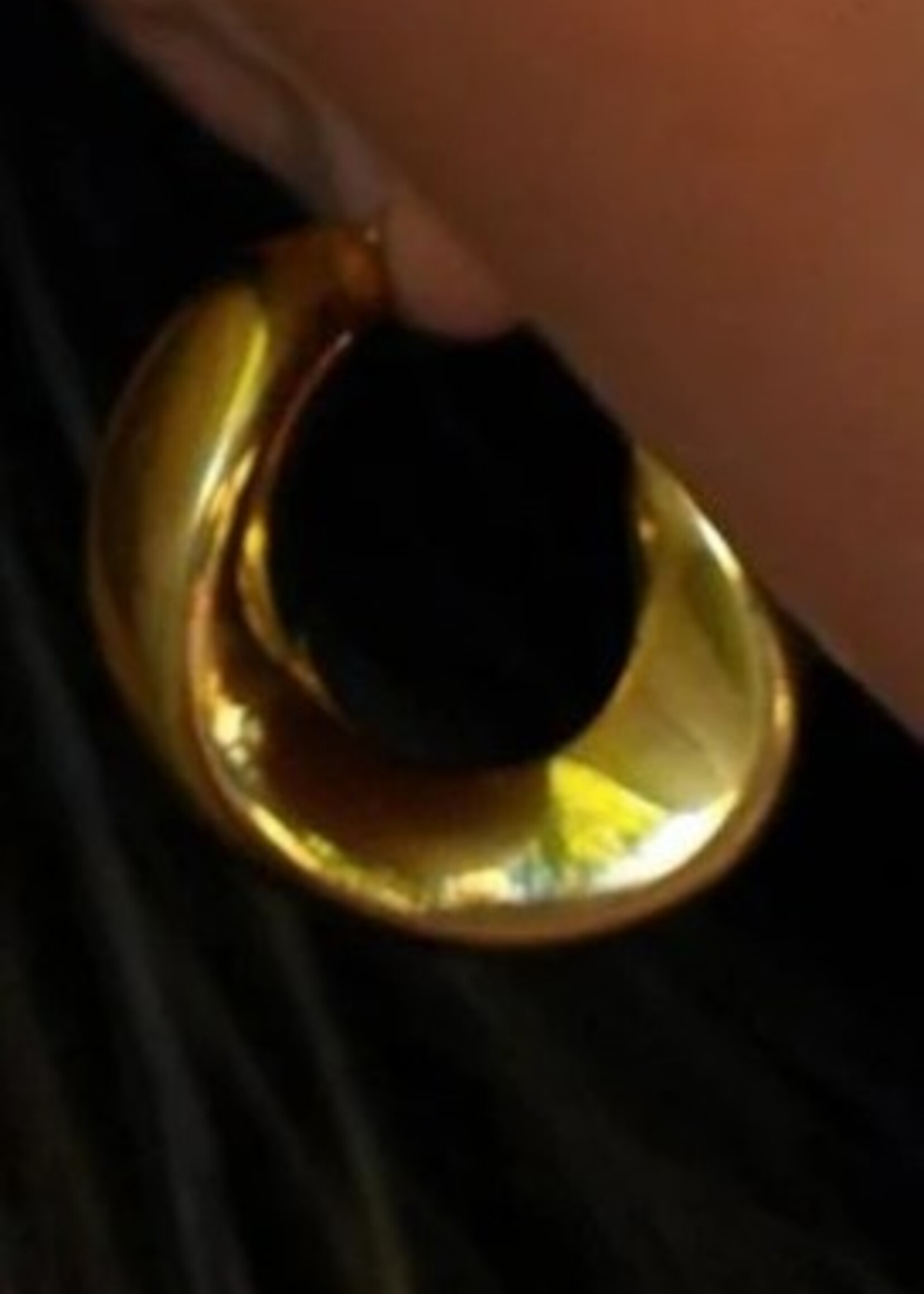 Hackney Nine/Dye Cast Galena Twisted Gold Hoop Earrings