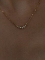 Hackney Nine/Dye Cast Kimi Triple A Zirconia Gemstone Necklace * Gold