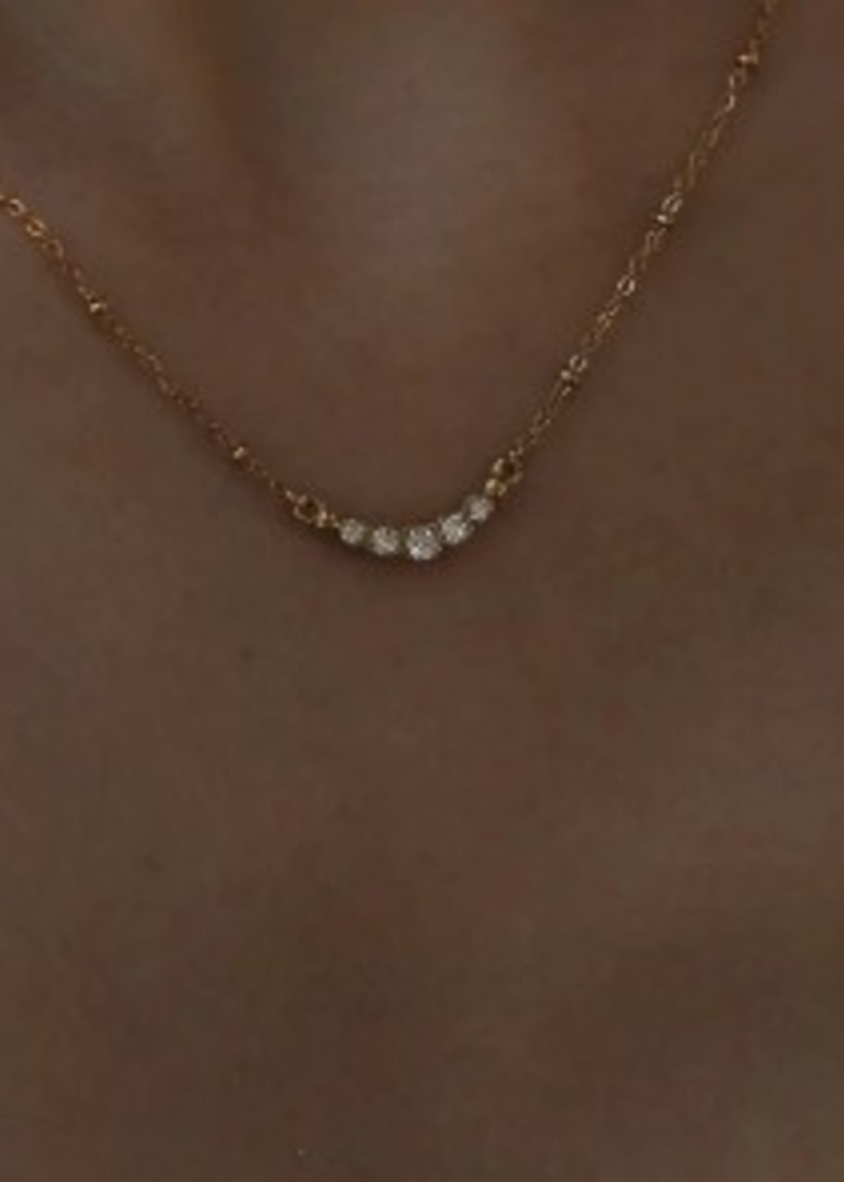 Hackney Nine/Dye Cast Kimi Triple A Zirconia Gemstone Necklace * Gold