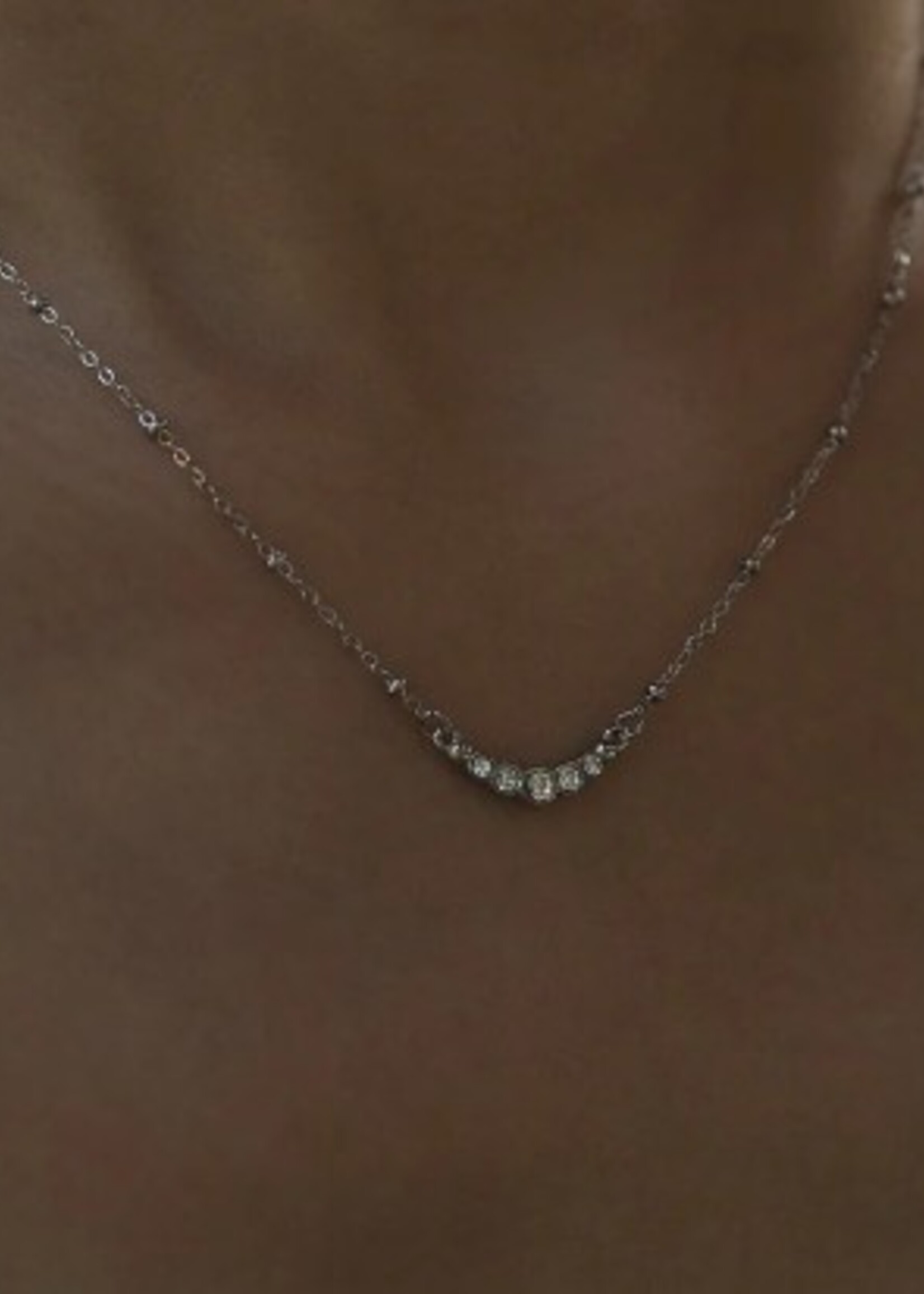 Hackney Nine/Dye Cast Kimi Zirconia Pendent Chain * Silver