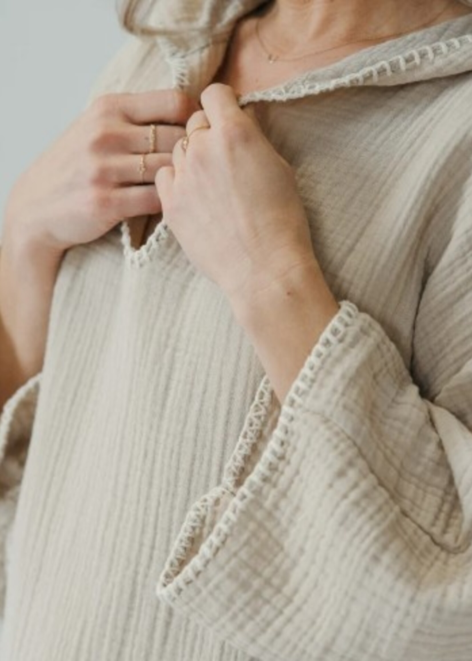 Pokoloko Crinkle Adult Poncho * Beige * One Size