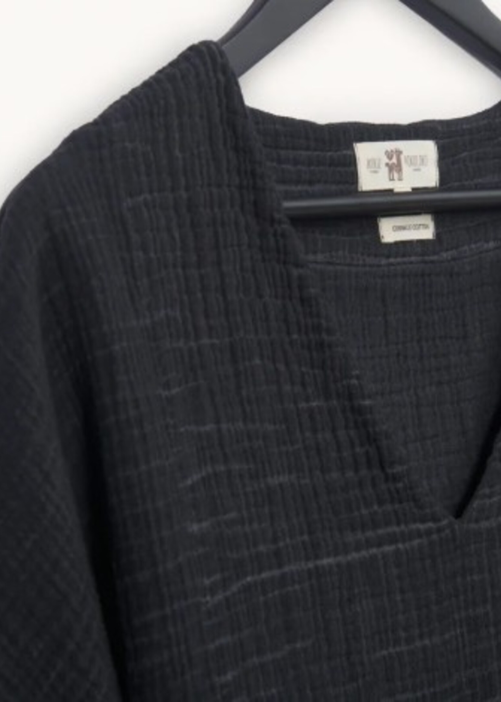 Pokoloko Crinkle Crop Top * Black * Over Sized