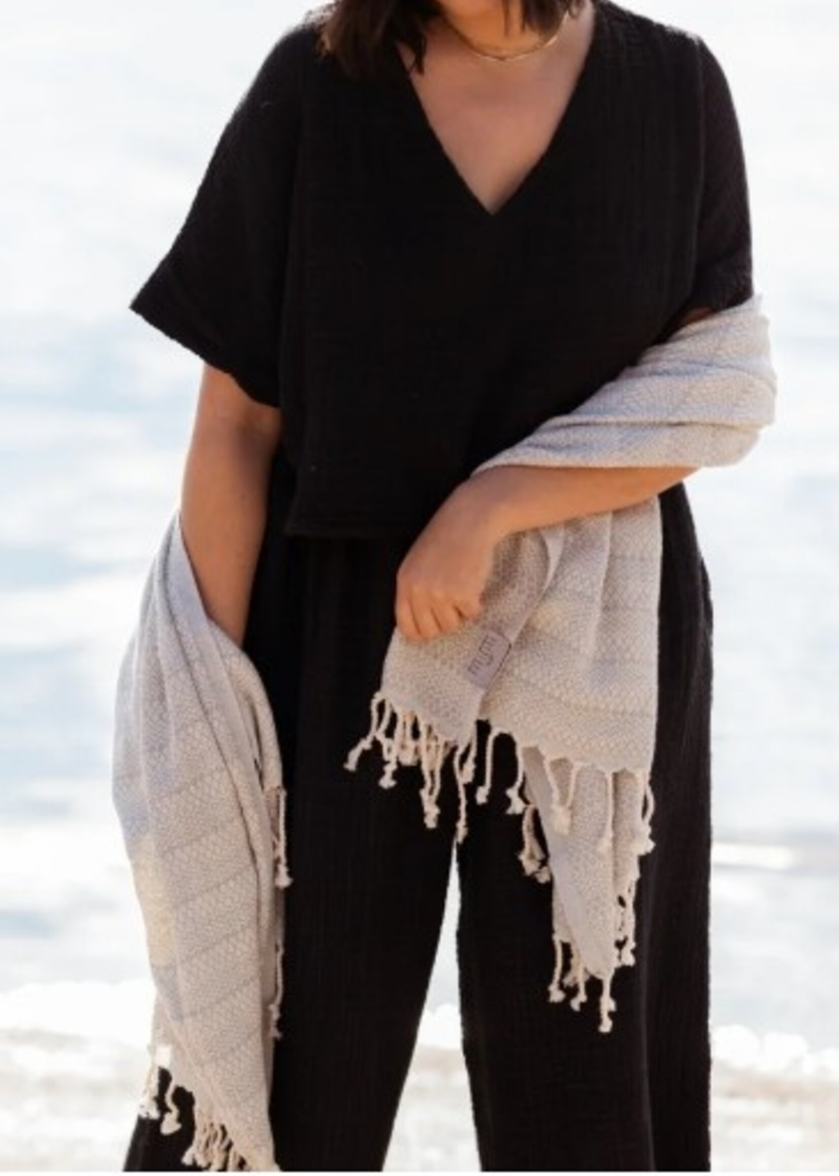 Pokoloko Crinkle Crop Top * Black * Over Sized