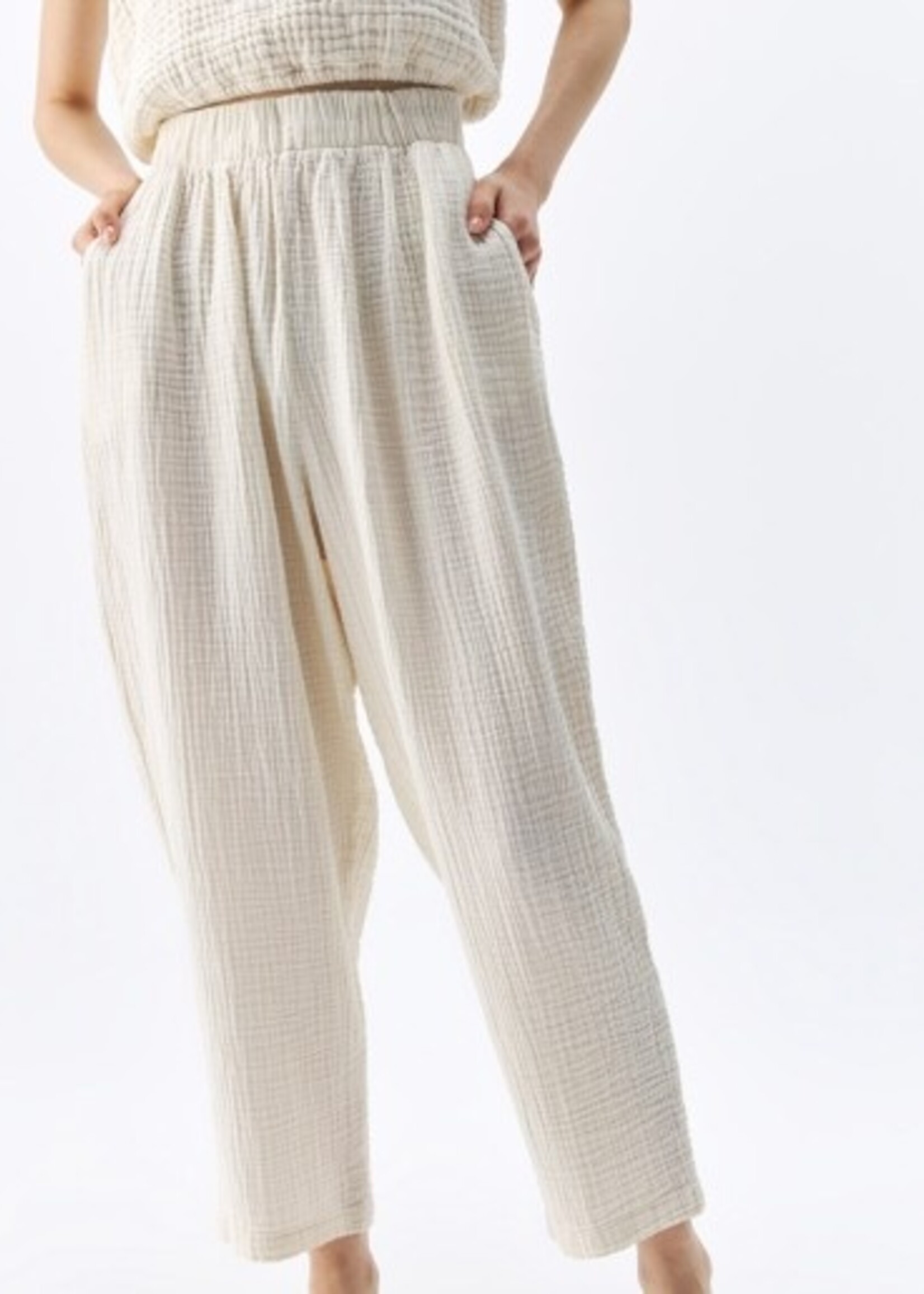 Pokoloko Crinkle Slouchy Pants * Cream * One Size