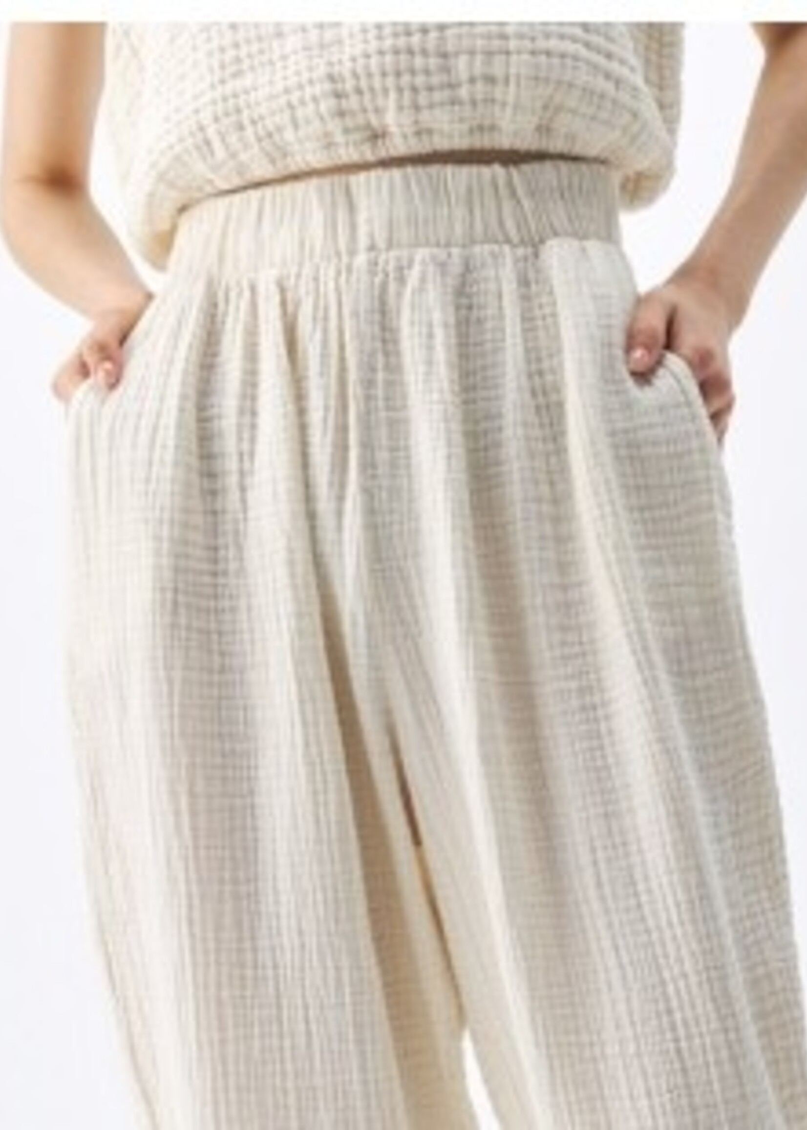 Pokoloko Crinkle Slouchy Pants * Cream * One Size