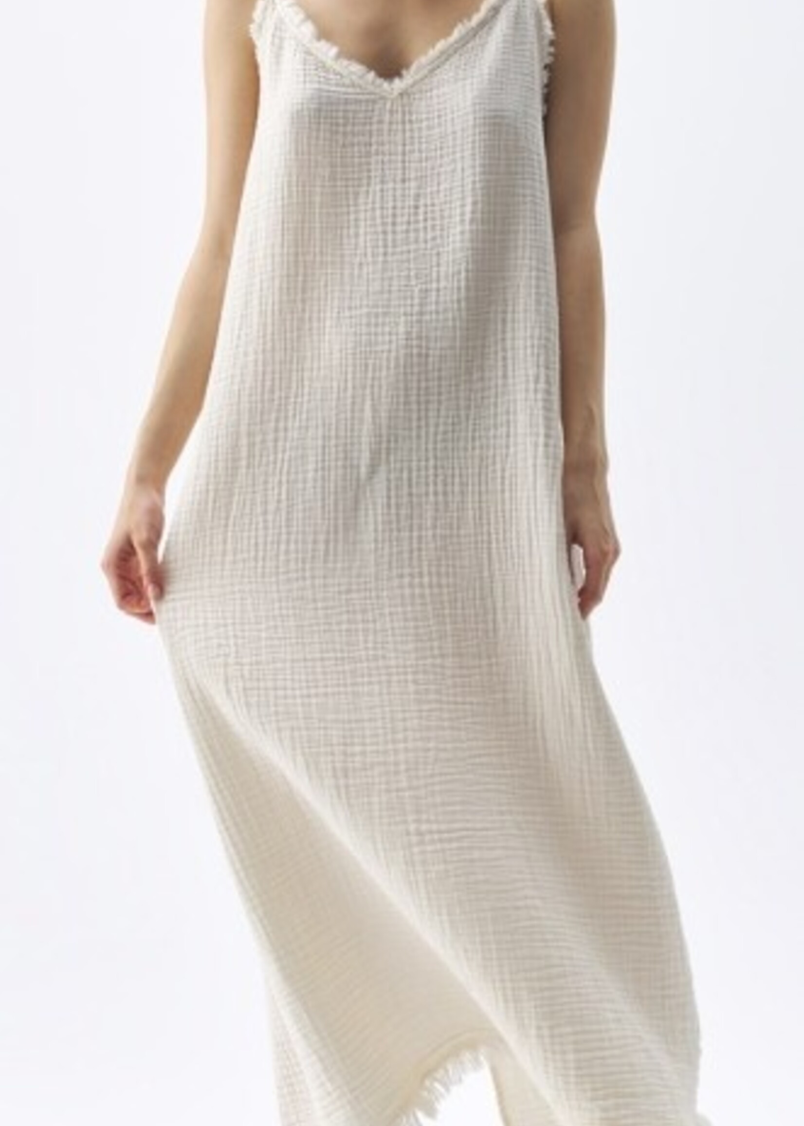 Pokoloko Crinkle Strappy Dress * Cream * One Size