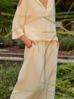 Pokoloko Crinkle Palazzo Pants * Cream * One Size