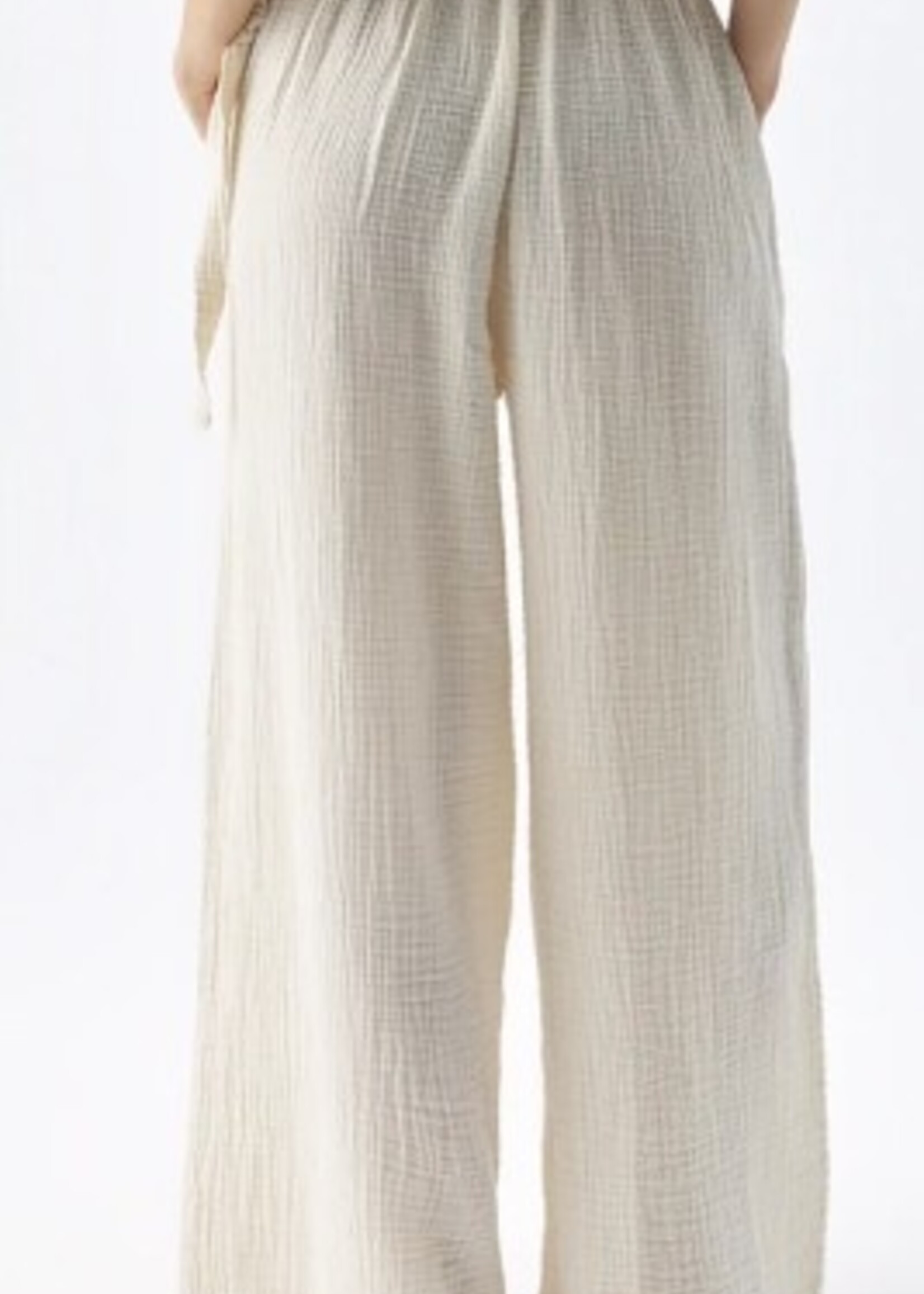 Pokoloko Crinkle Palazzo Pants * Cream * One Size