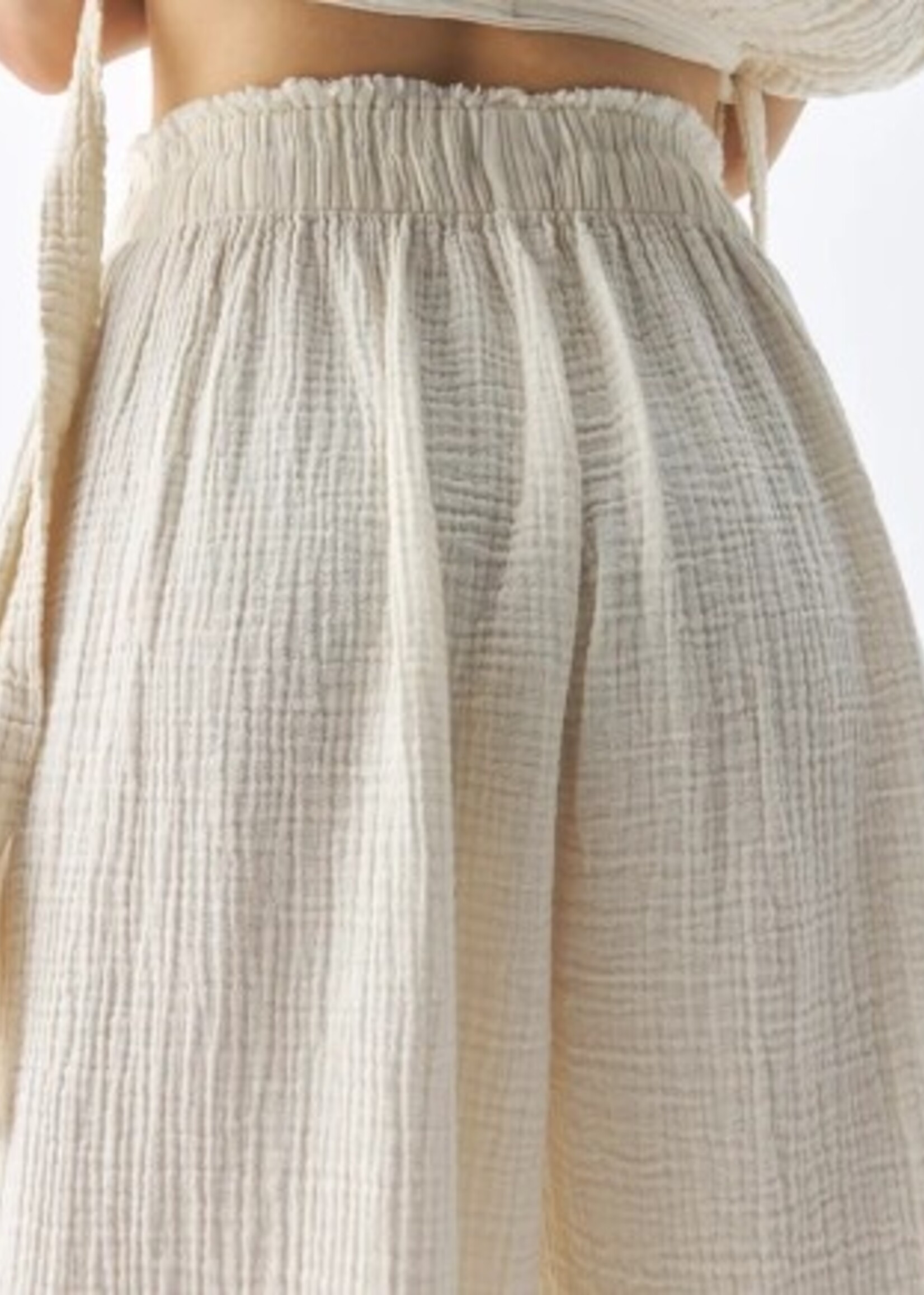 Pokoloko Crinkle Palazzo Pants * Cream * One Size