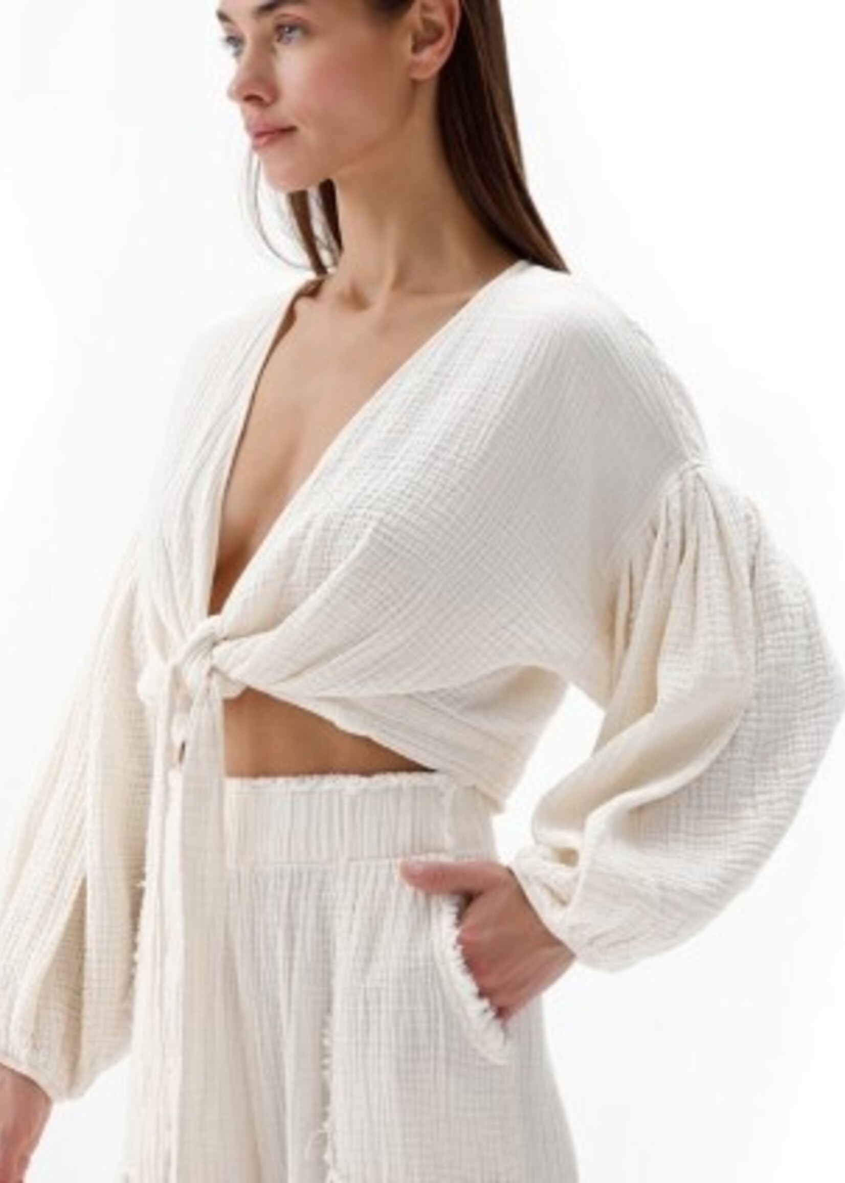 Pokoloko Crinkle Balloon Top * Cream * One Size