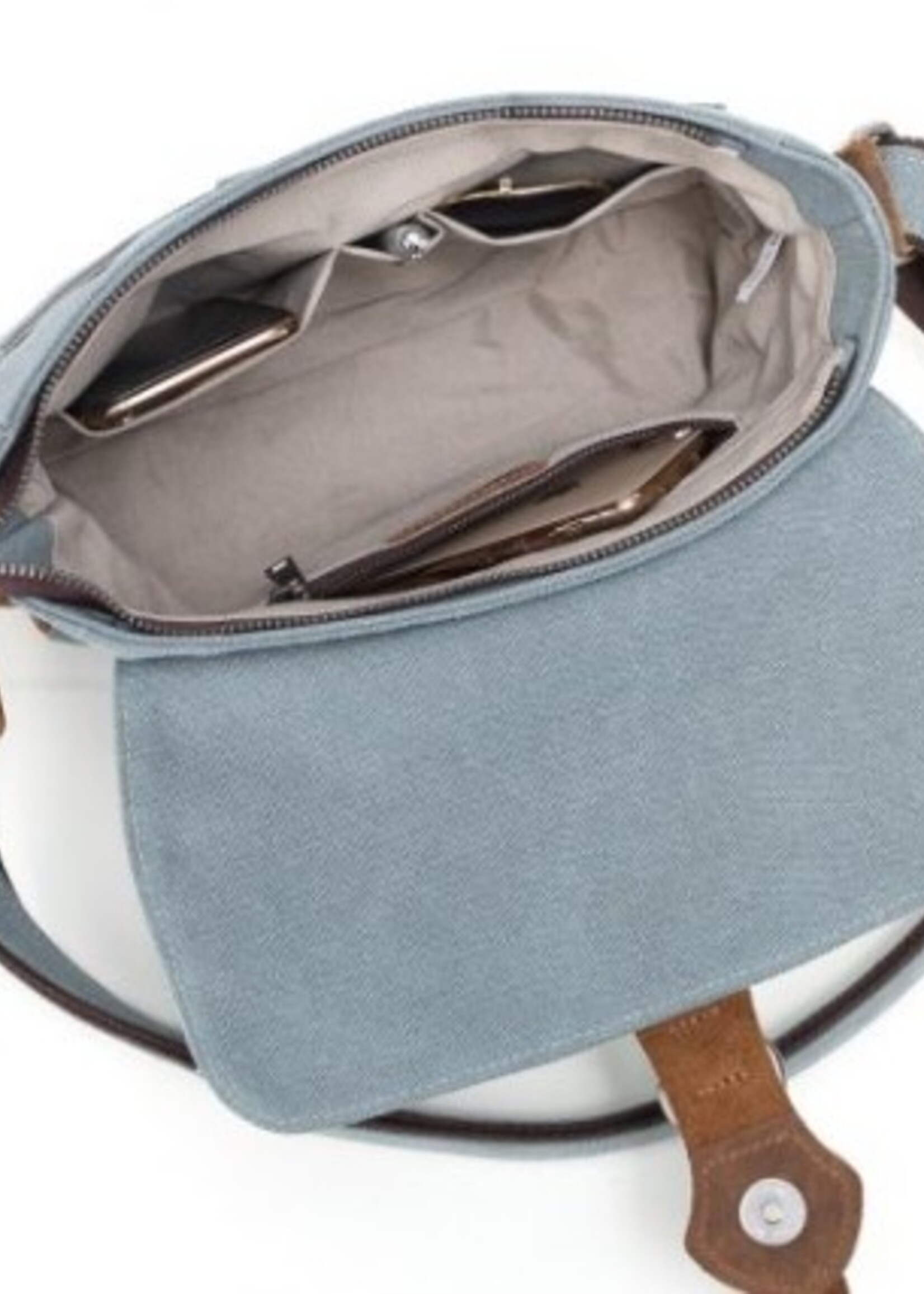 Da Van Canvas Shoulder Bag with Leather Trim * SB544 * Turquoise