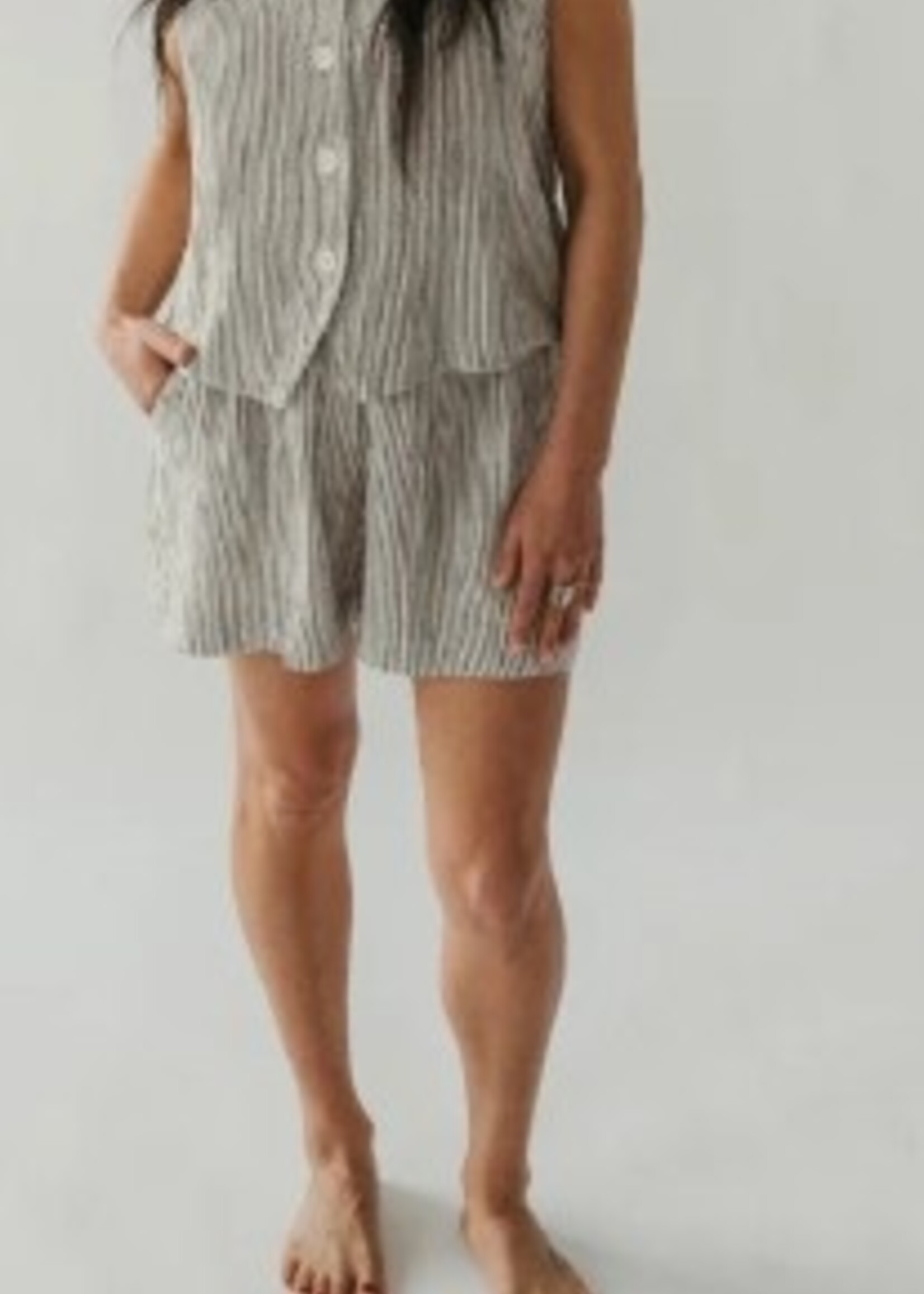 Pokoloko Striped Crinkle Shorts * One Size