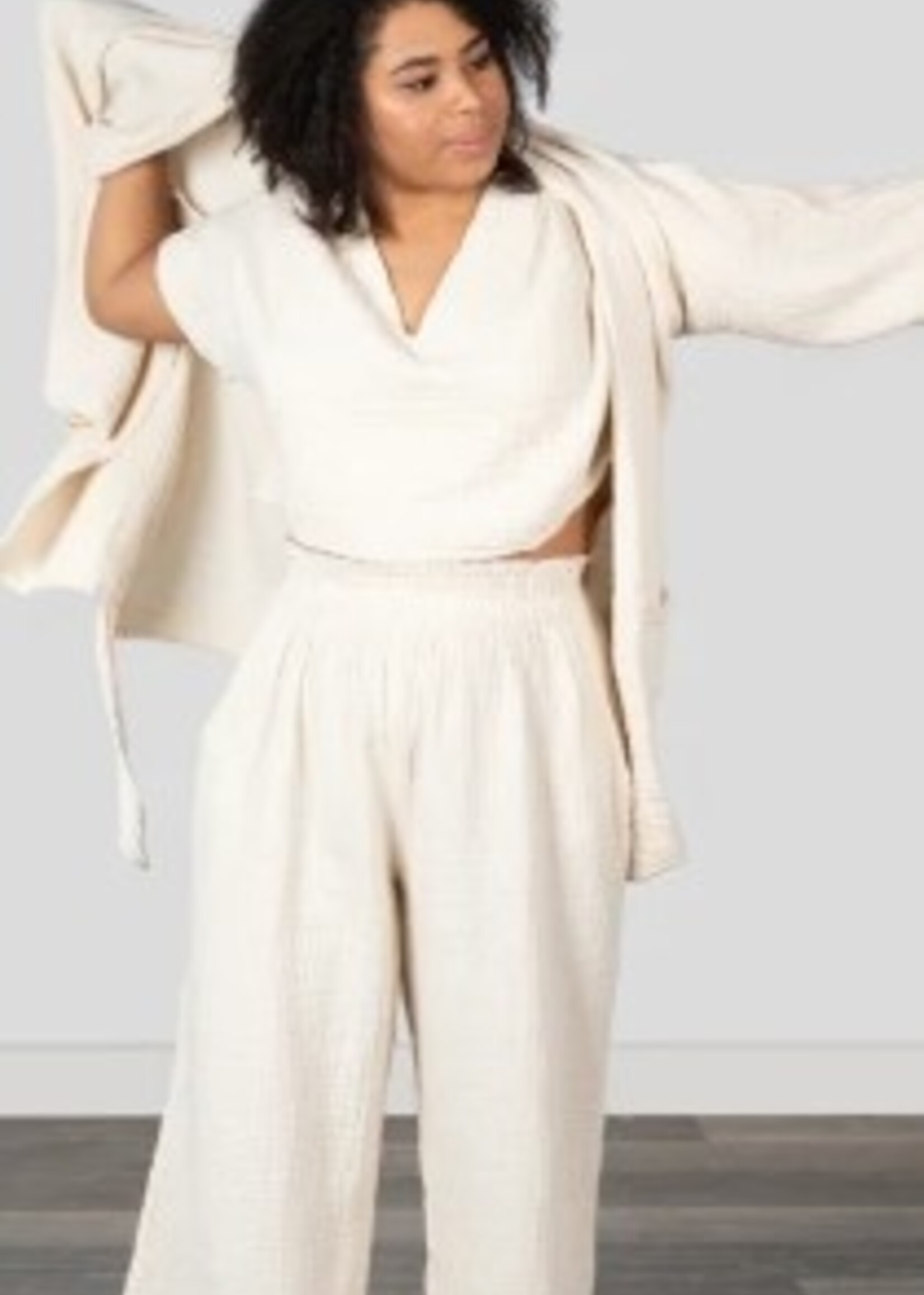 Pokoloko Crinkle Cardigan * Oversize * Cream