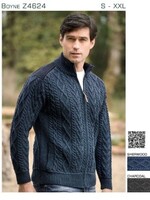 British & Irish Imports The Boyne Men's Irish Wool Sweater Z4624 * Sherwood  Blue * XL