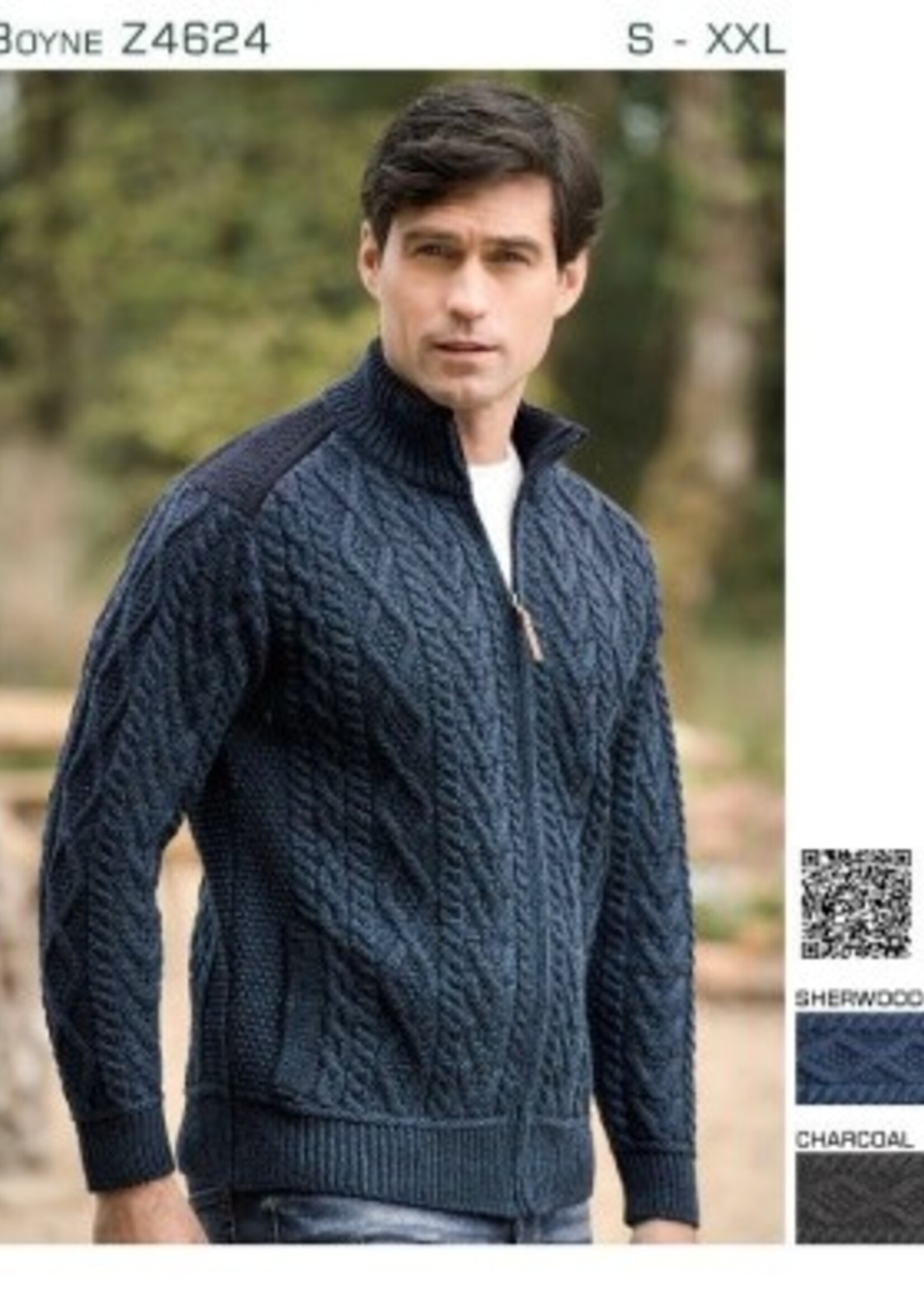 British & Irish Imports The Boyne Men's Irish Wool Sweater Z4624 * Sherwood  Blue * XL