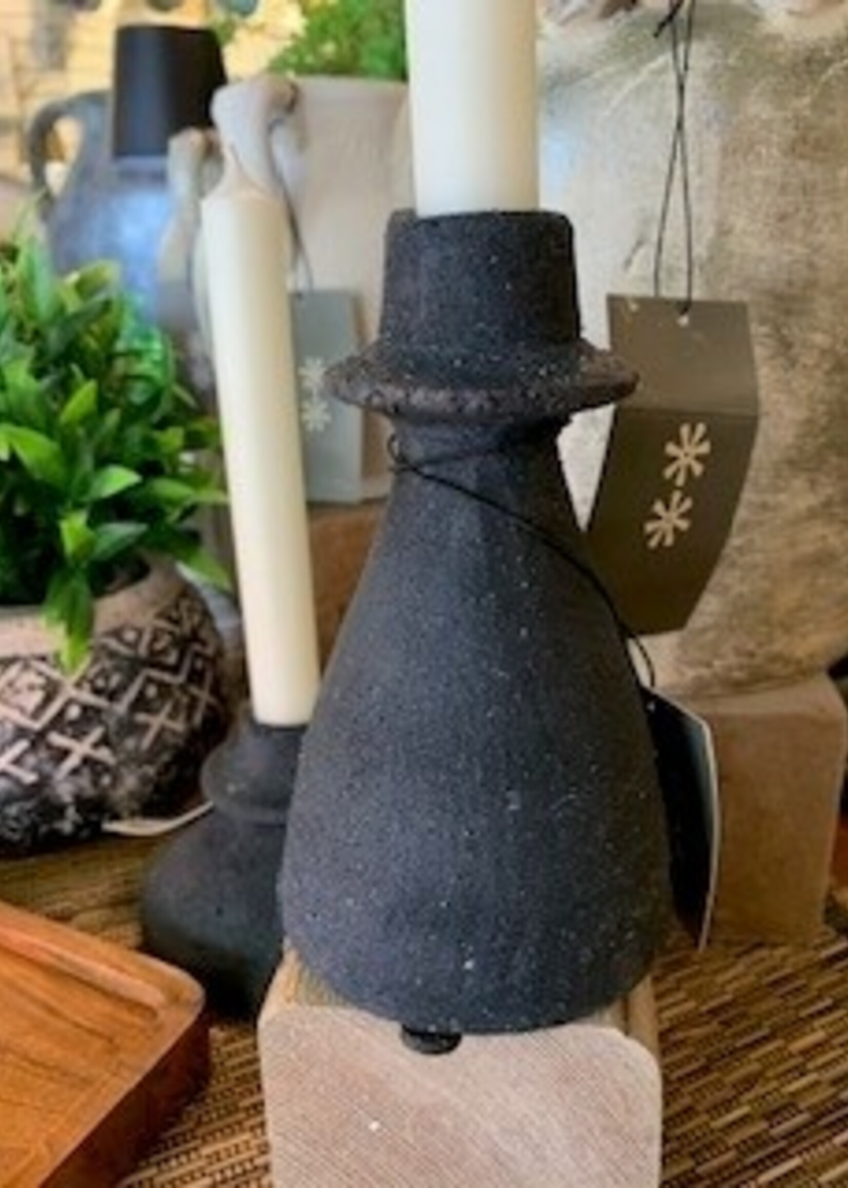 Indaba Arta Terracotta Candle Holder * Tall * Black