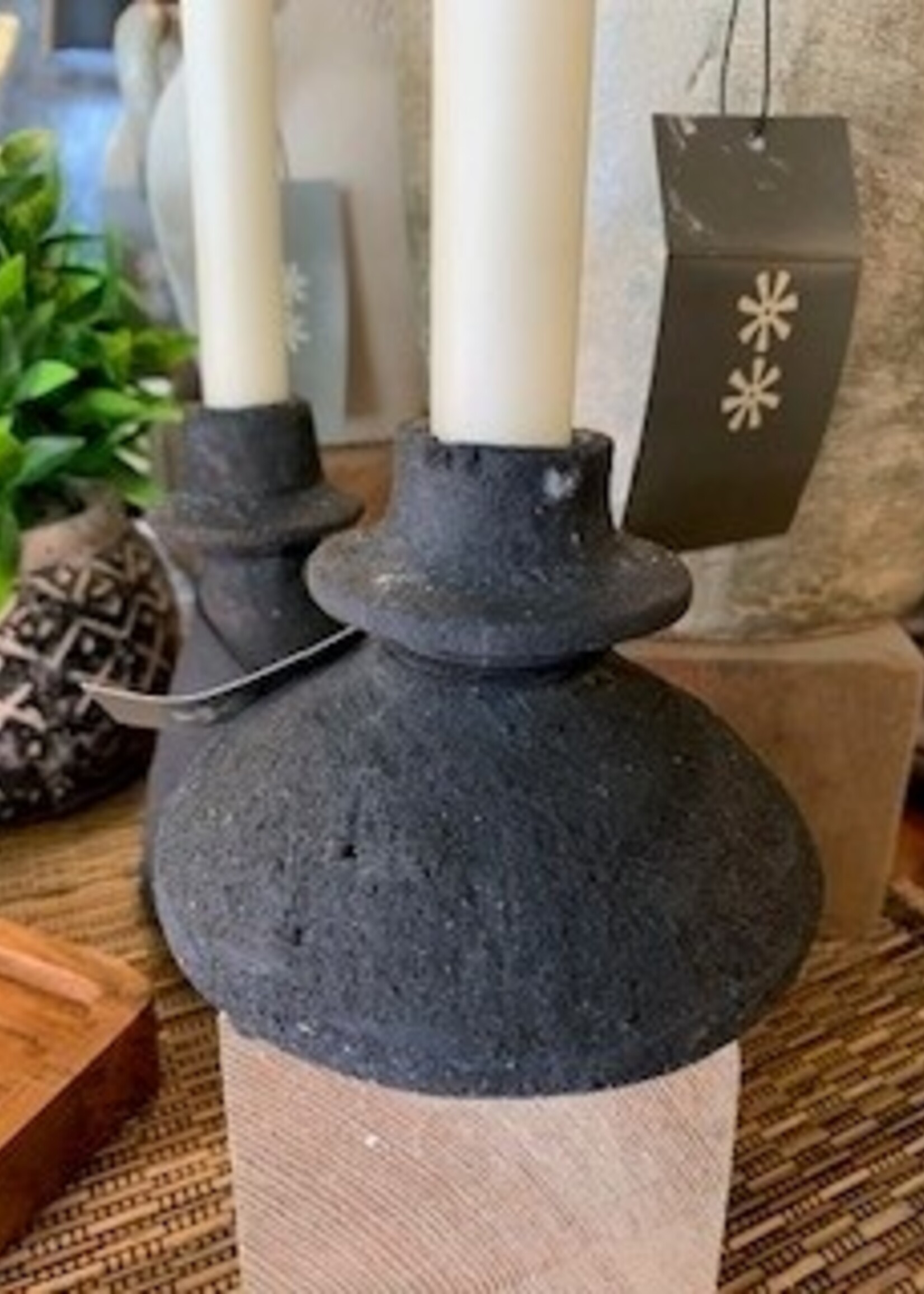 Indaba Arta Candle Holder * Black