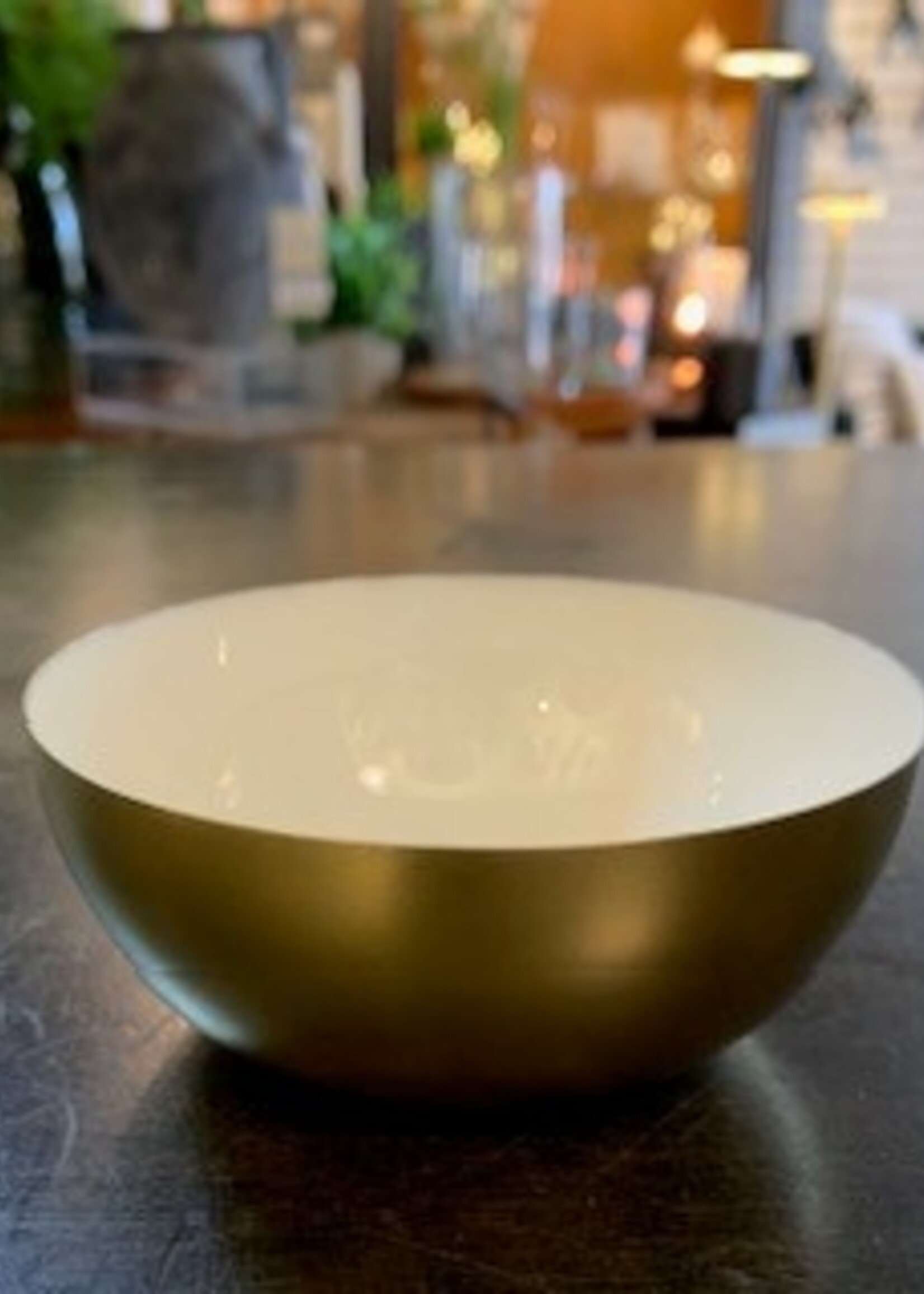 Abbott Mini Enamel Dipping Bowl * White & Gold