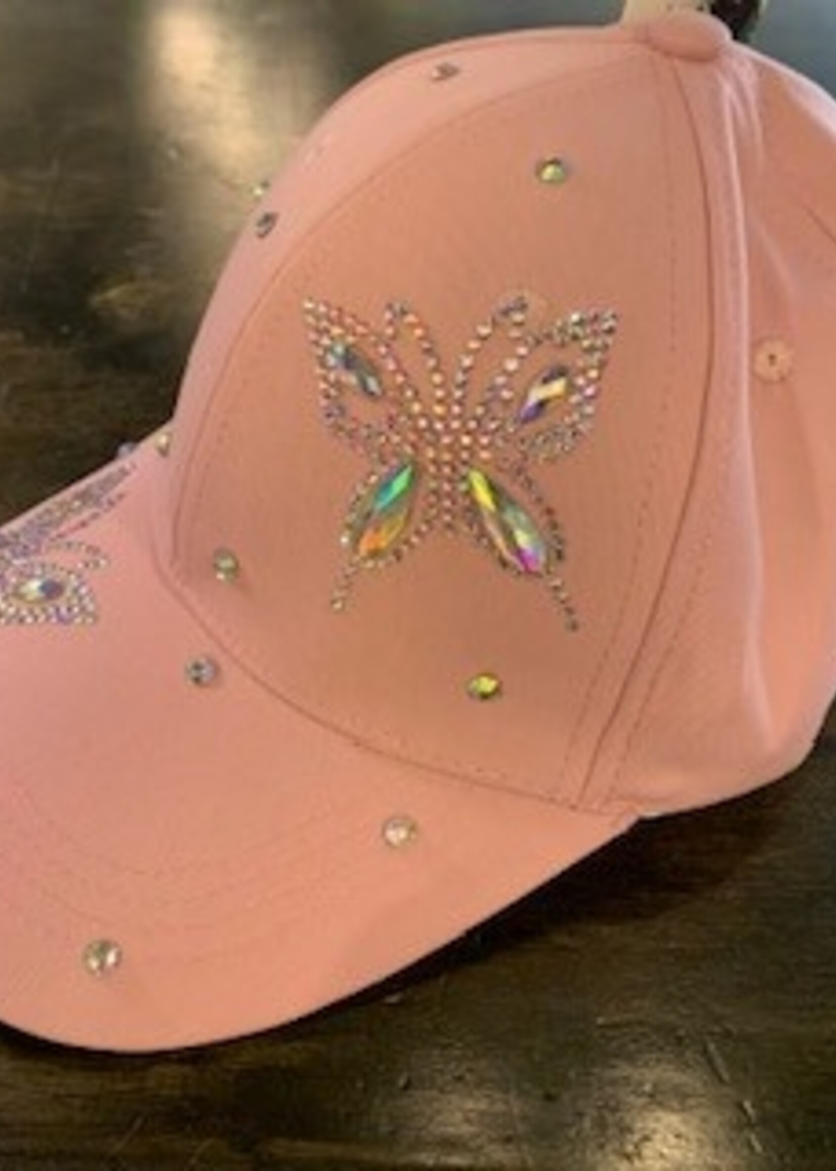Picabo Mode Butterfly Bling Summer Cap * Pink