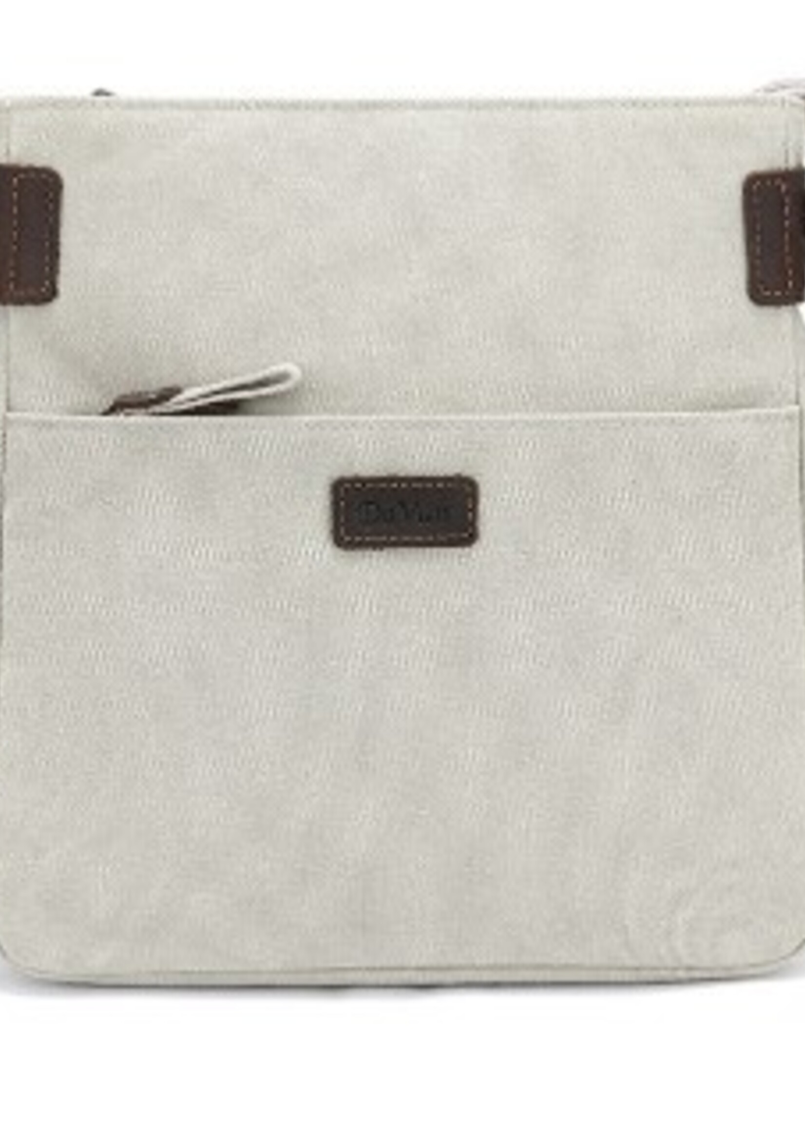 Da Van Canvas Small Cross Body with Leather Trim * Da Van SB 609 * Cream