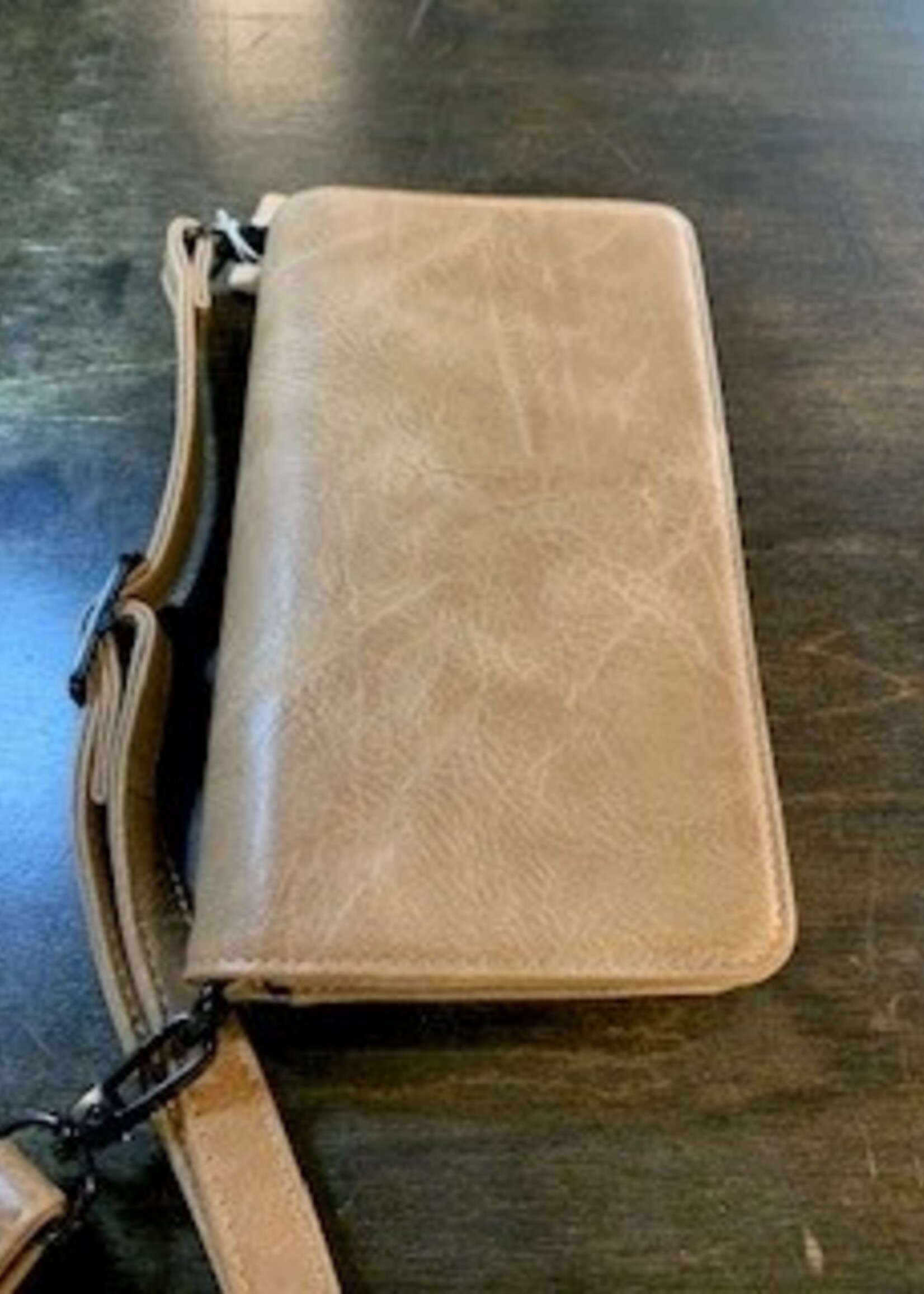 SQ Rosina Crossbody Wallet with Crossbody Liner * Dark Sand