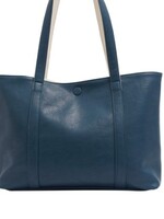 SQ Lois Two in One Reversible Tote  * Teal Blue & Ivory