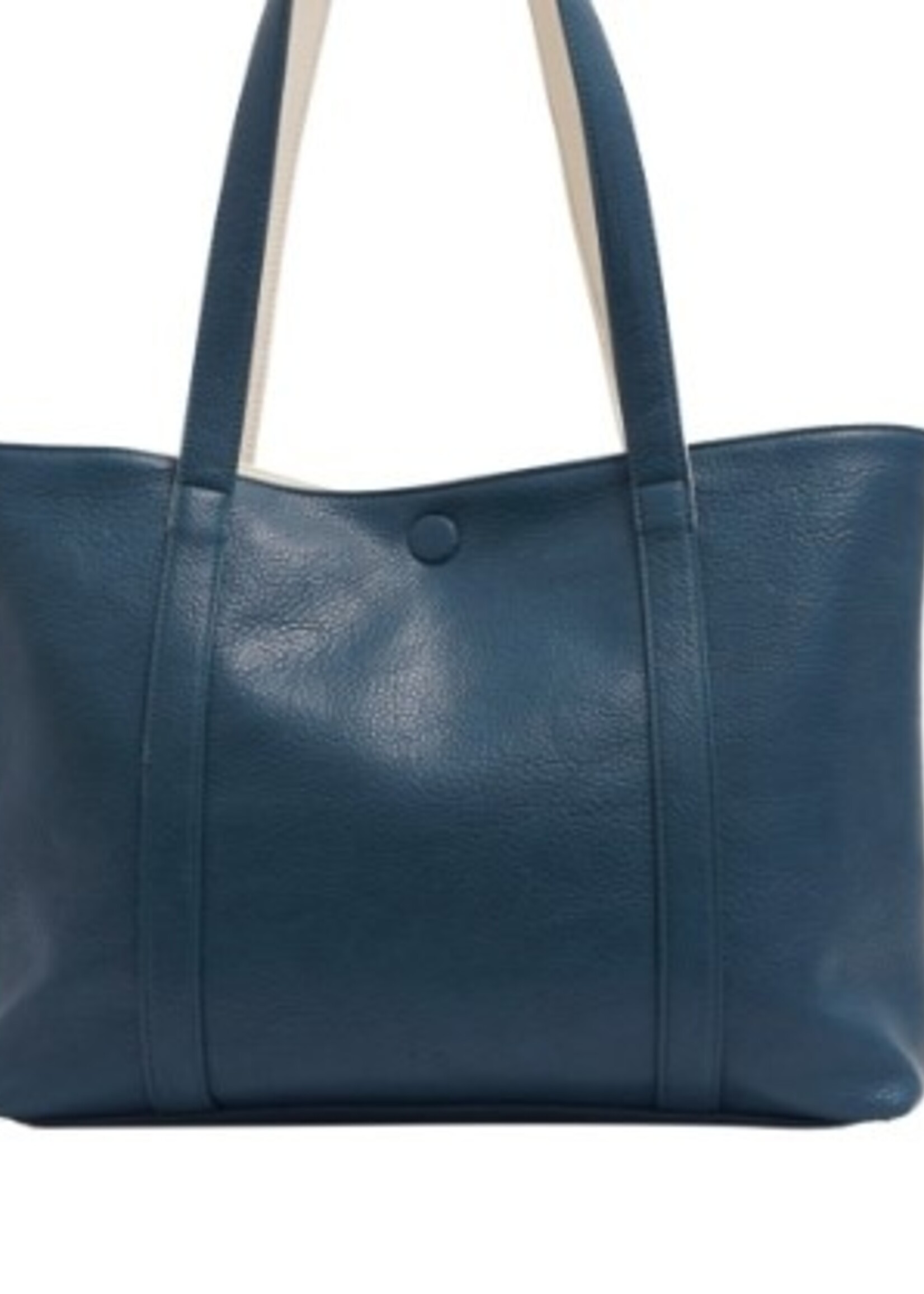 SQ Lois Two in One Reversible Tote  * Teal Blue & Ivory