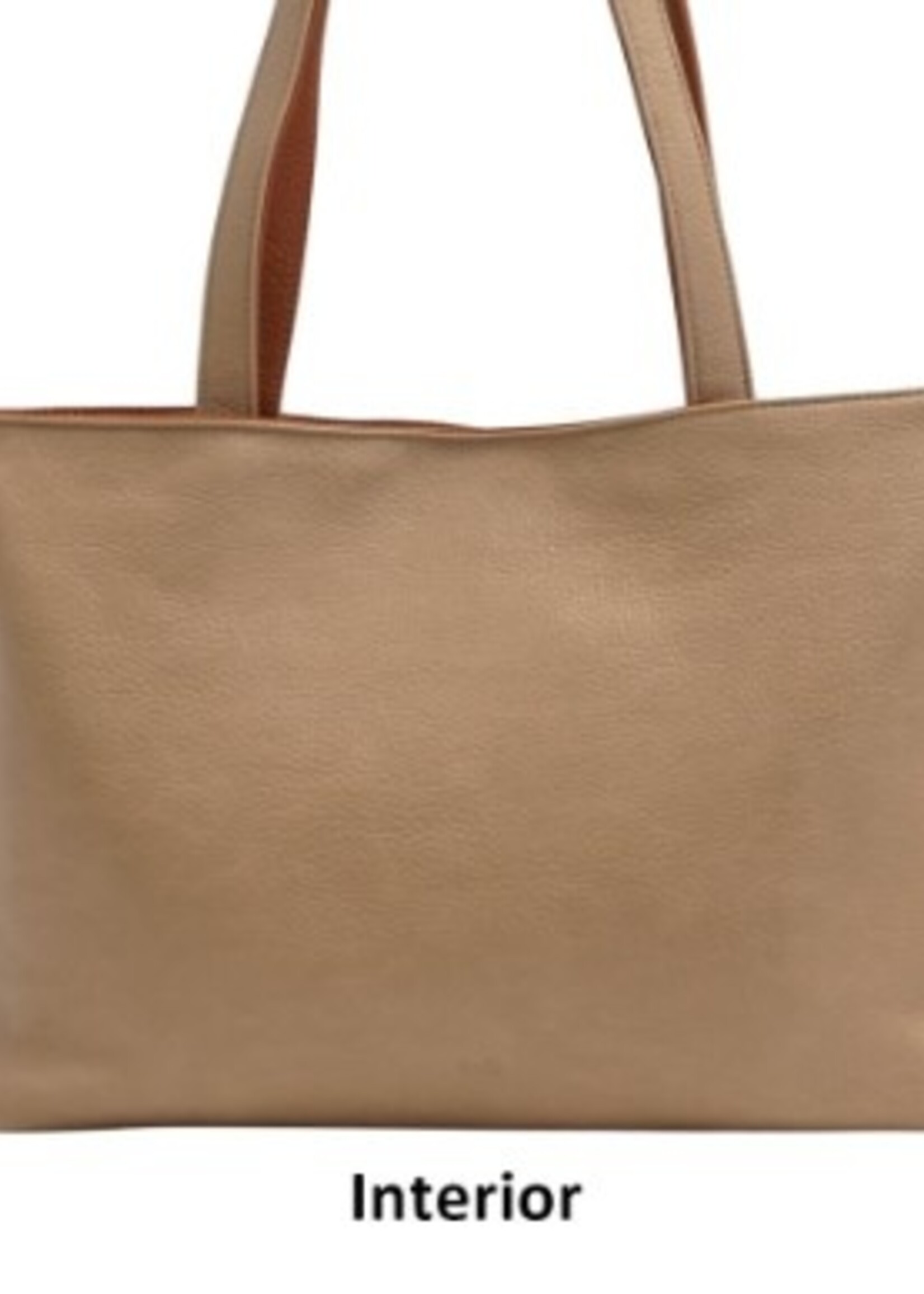 SQ Lois Two in One Reversible Tote  * Cognac & Tan