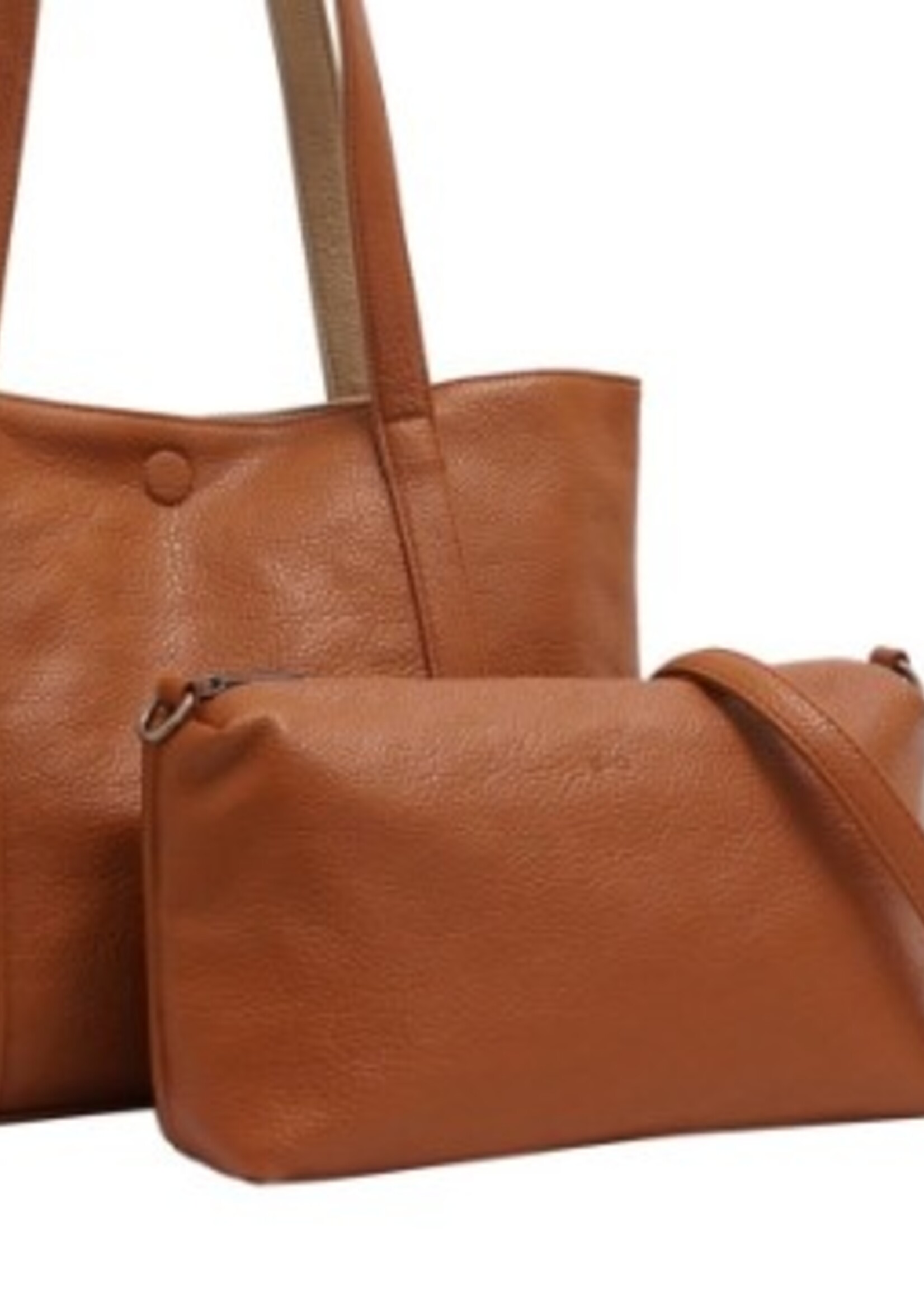 SQ Lois Two in One Reversible Tote  * Cognac & Tan