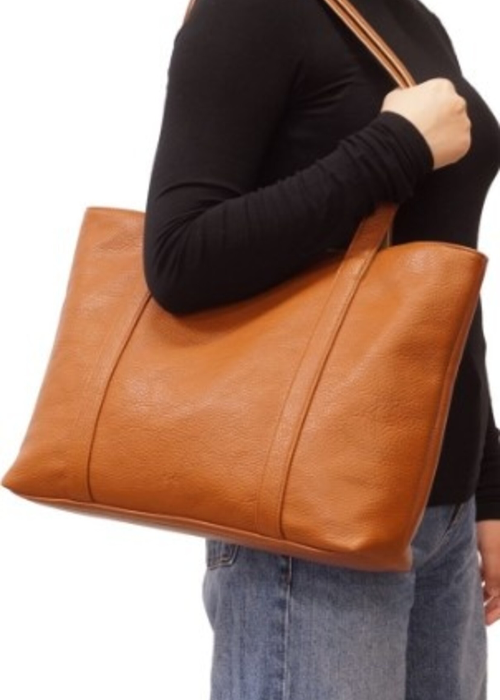 SQ Lois Two in One Reversible Tote  * Cognac & Tan
