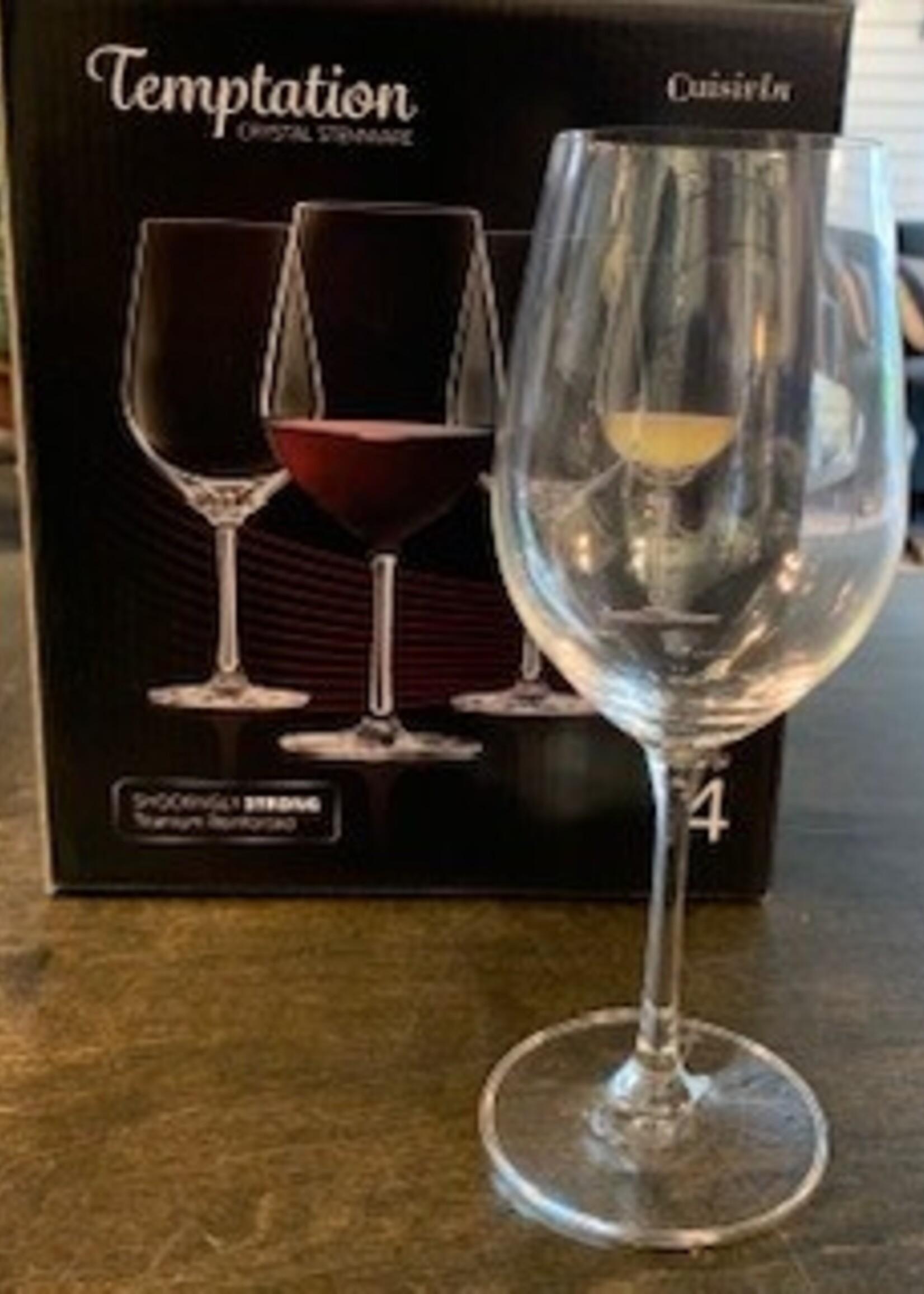 Cuisivin Temptation Chardonnay Wine Glasses * Gift Box Set of Four