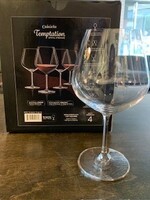 Cuisivin Temptation Burgundy WIne Glasses * Gift Box Set of Four