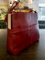 Derek Alexander Derek Alexander BR-8011 Top Inset Zipper Shoulder Bag * Red