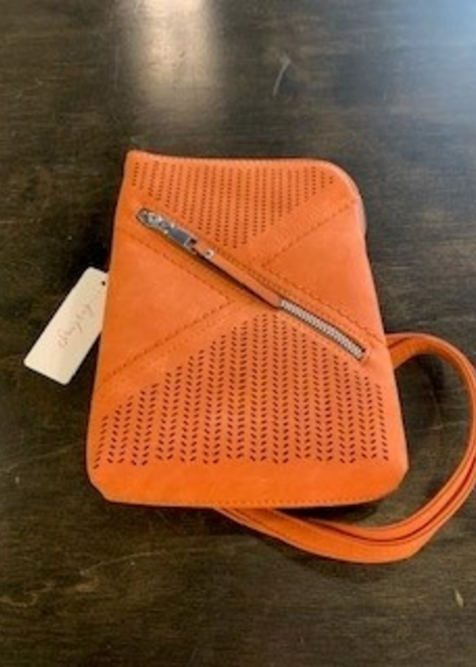 Darling Darling YD8023 Vegan Flat Crossbody * Suede Finish * Orange