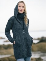 British & Irish Imports Double Zippered Irish Wool Coat * Charcoal * Medium