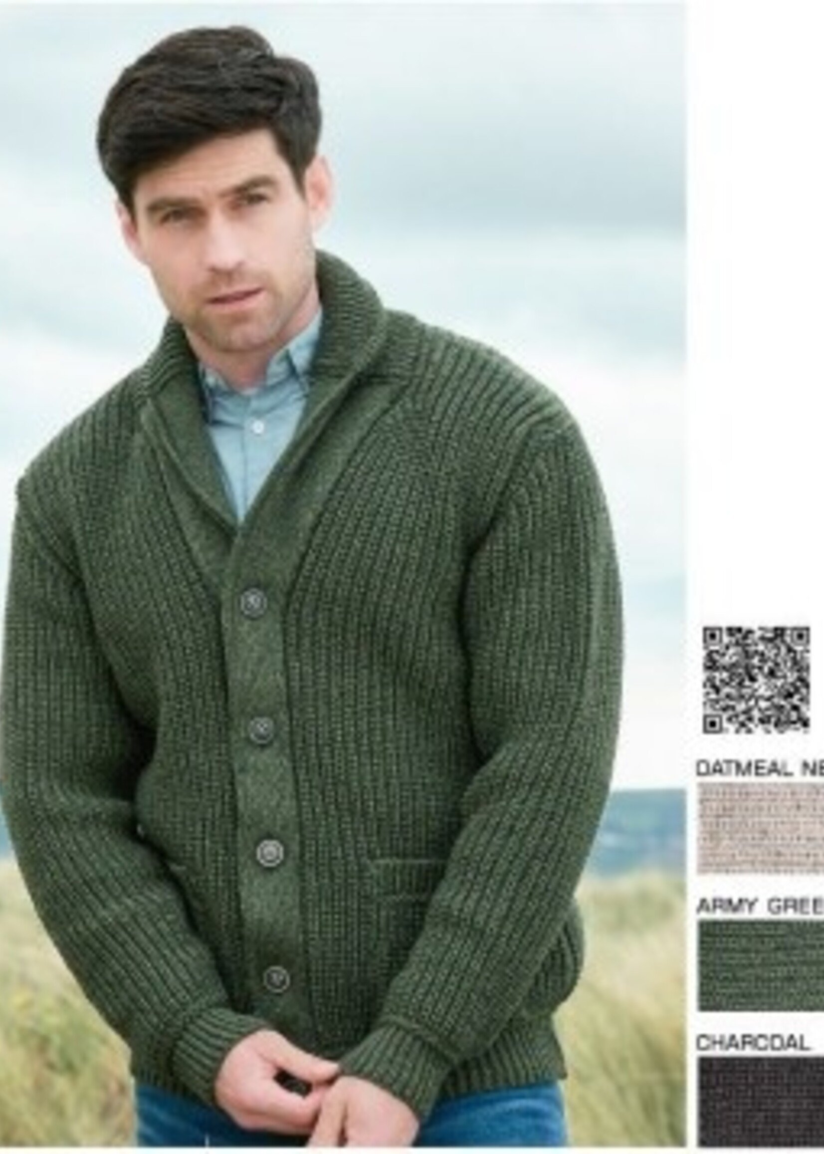 British & Irish Imports Slane SH4627 Irish Wool Sweater * Charcoal * Small