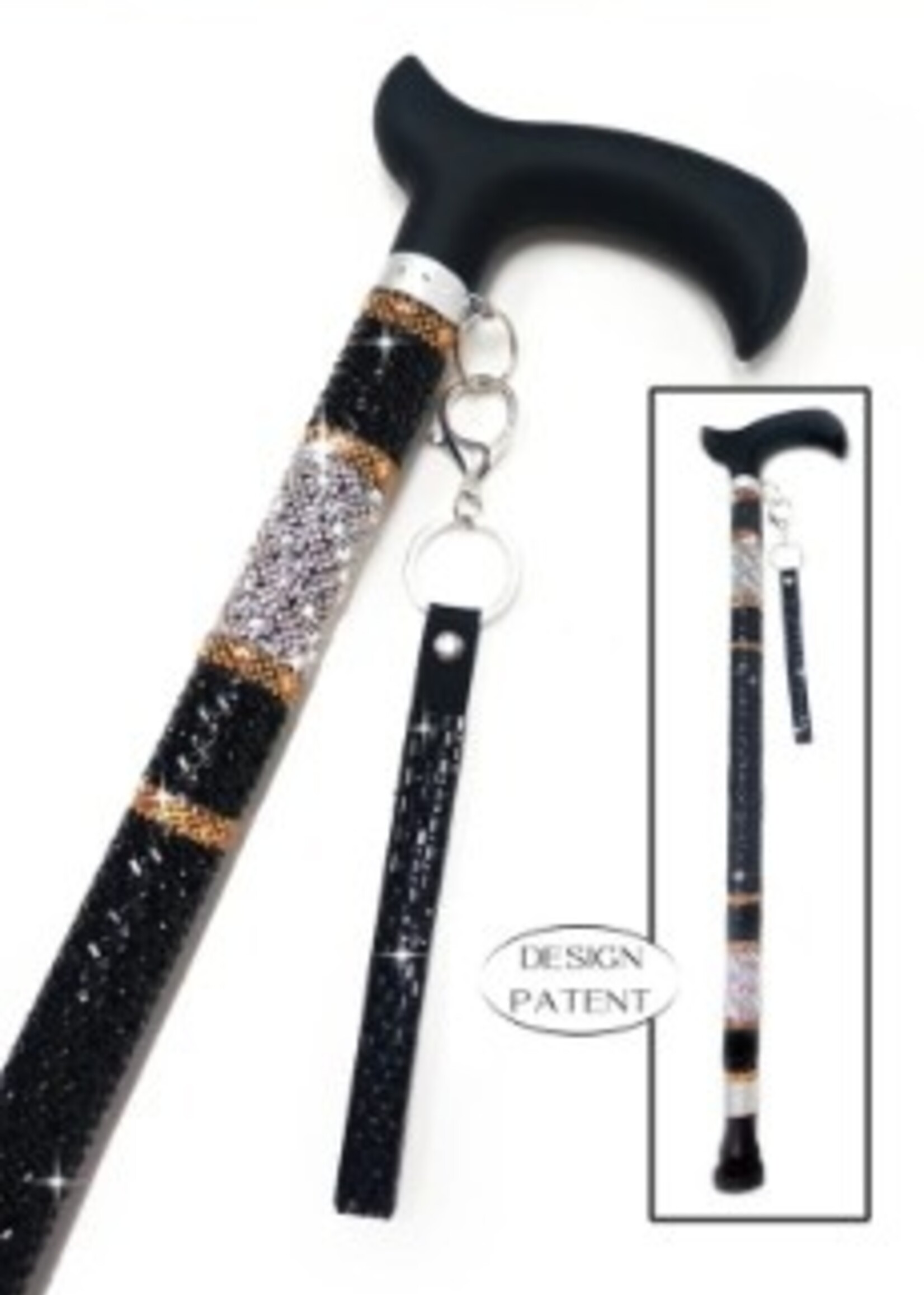 Jacqueline Kent Jacqueline Kent Cane * Lady Kent Collection * Black, Silver & Gold