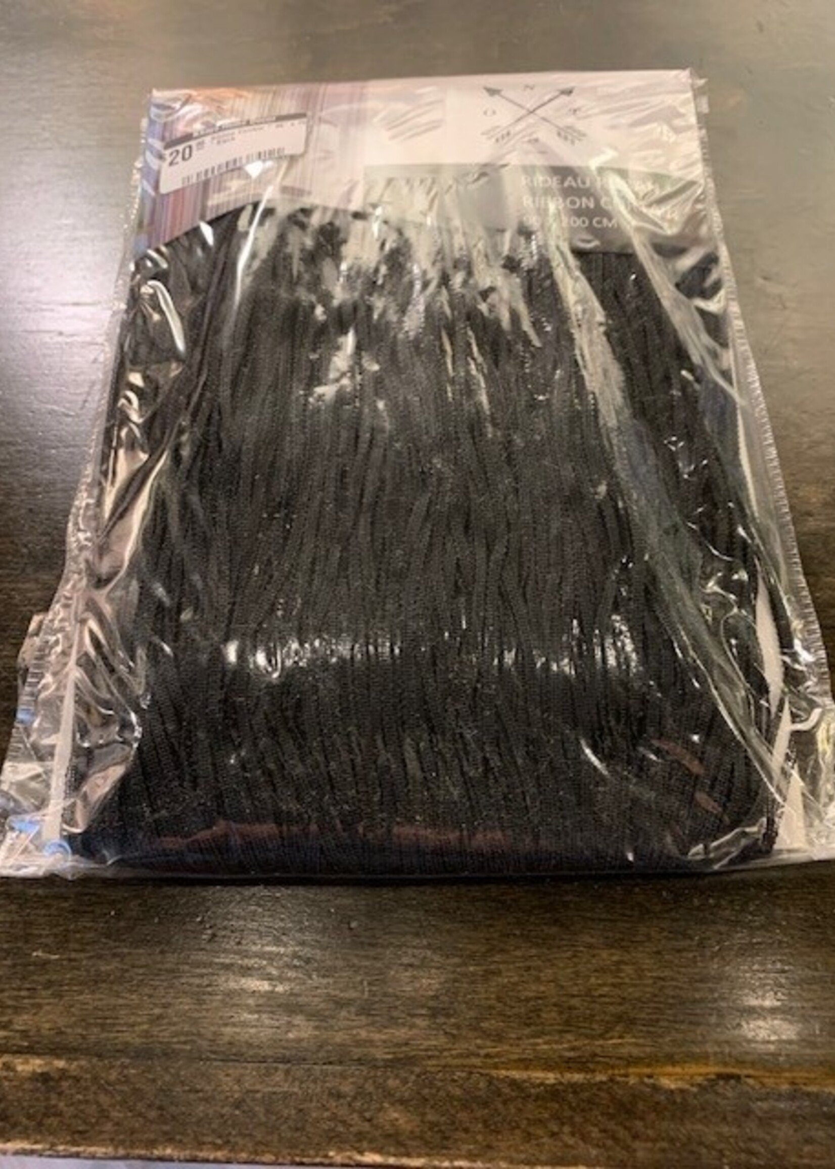 Nostalgia Ribbon Curtain * 36" x 79" * Black