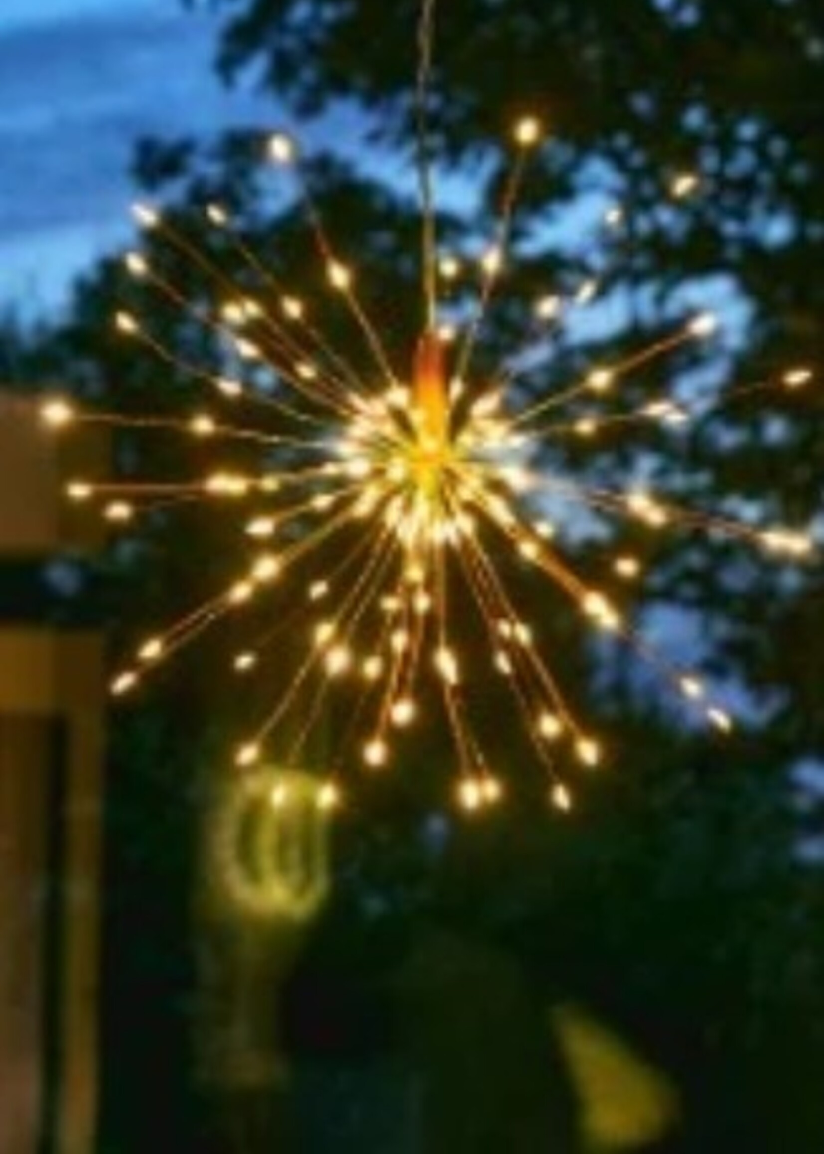 Lumina of London Hanging Starburst Light * Outdoor * Battery Operated * Copper
