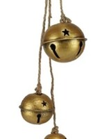 Tri W Imports Jingle Bells * Gold * Three on a Jute Rope