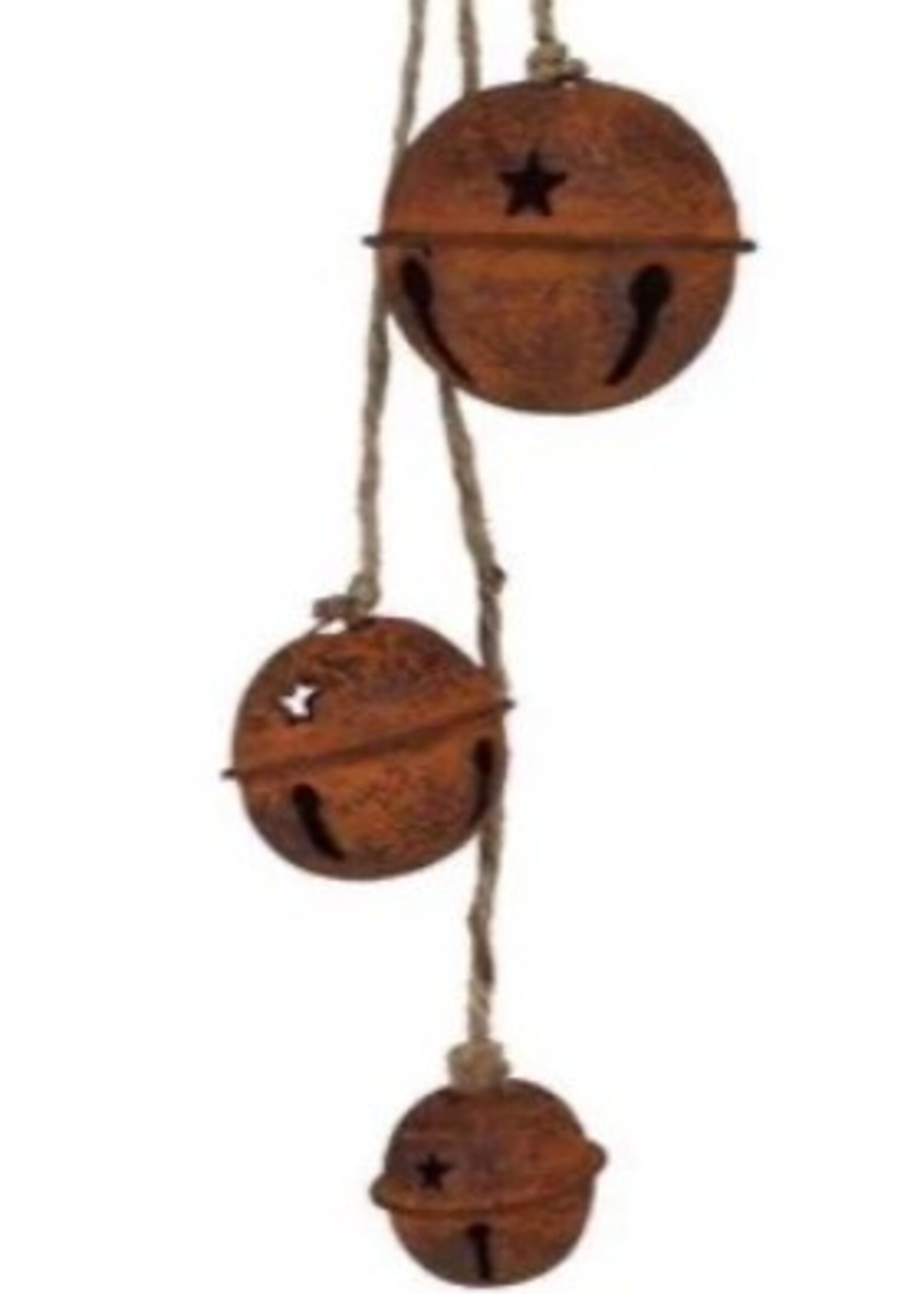 Tri W Imports Jingl Bells * Rust Brown * Three on Jute Rope