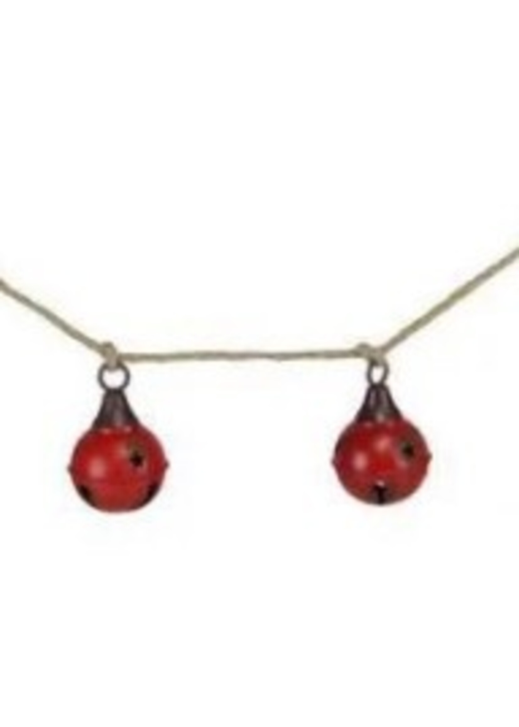 Tri W Imports Six Antique Red Bells on a Jute Hanger * 54" Long