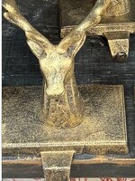 Tri W Imports Cast Iron Deer Stocking Holder * Rustic Gold