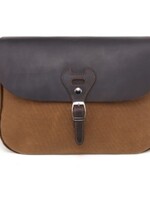 Da Van Waxed Canvas Shoulder Bag with Front Leather Flap * SB578W * Khaki