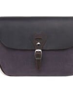 Da Van Waxed Canvas Shoulder Bag with Front Leather Flap Closure * SB578W * Grey