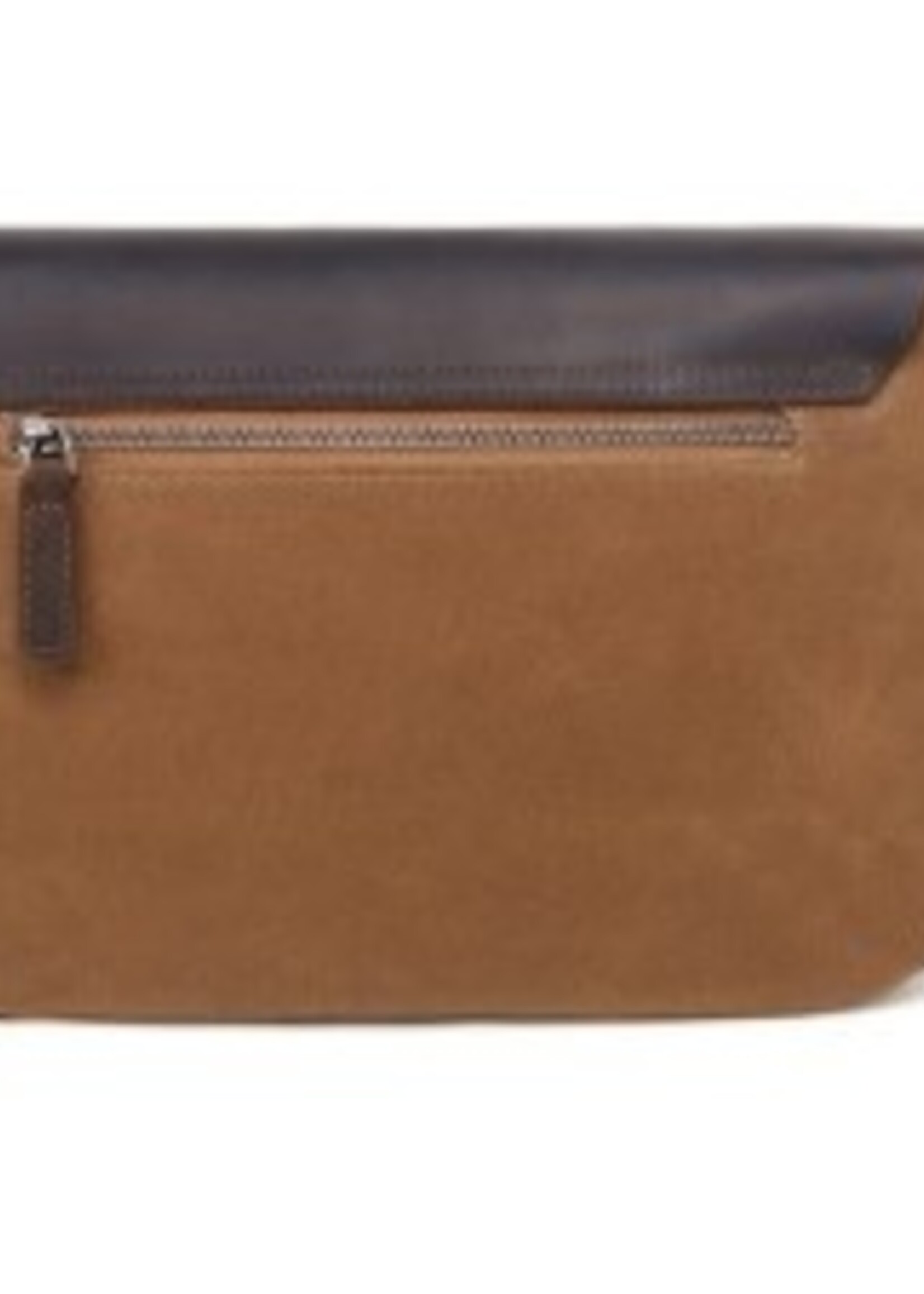 Da Van Waxed Canvas Shoulder Bag with Front Leather Flap Closure * SB578W * Grey